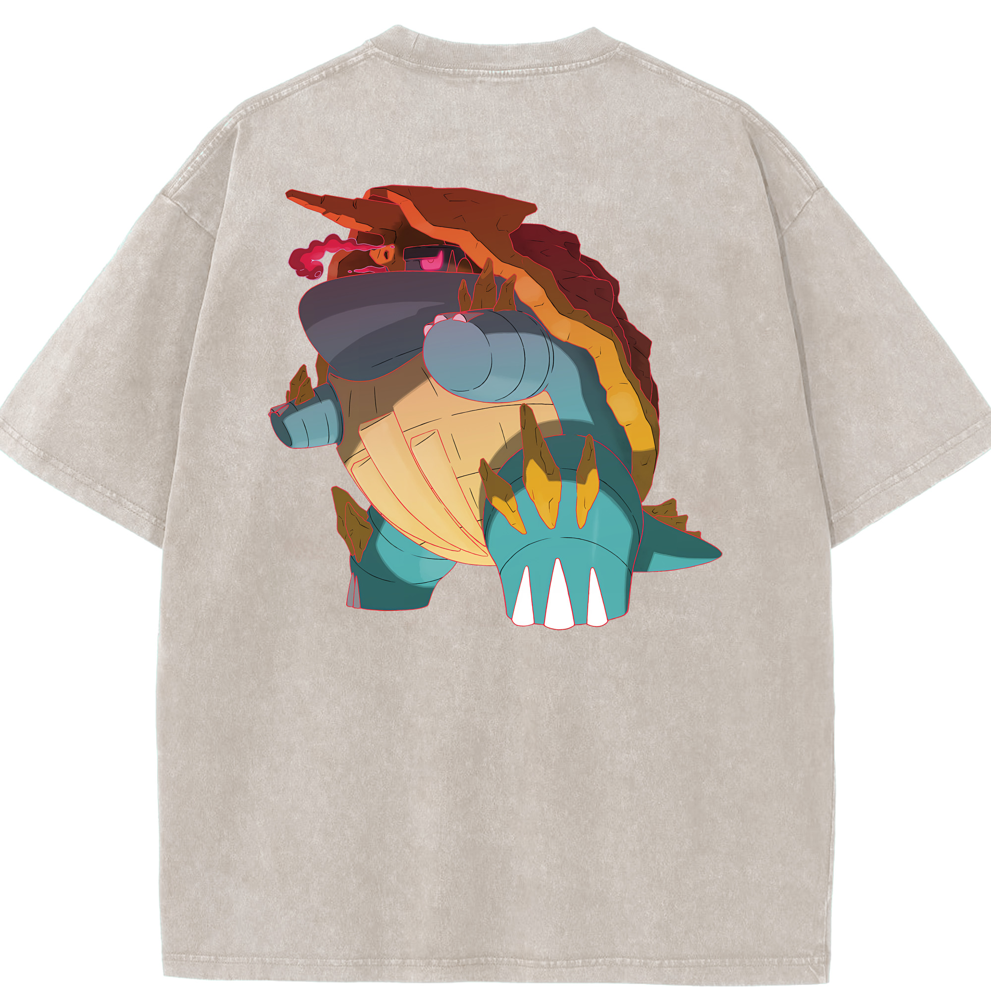 （画像用） ポケットモンスター Pokémon 綿100% ヴィンテージ風 半袖Tシャツ（背面プリント）