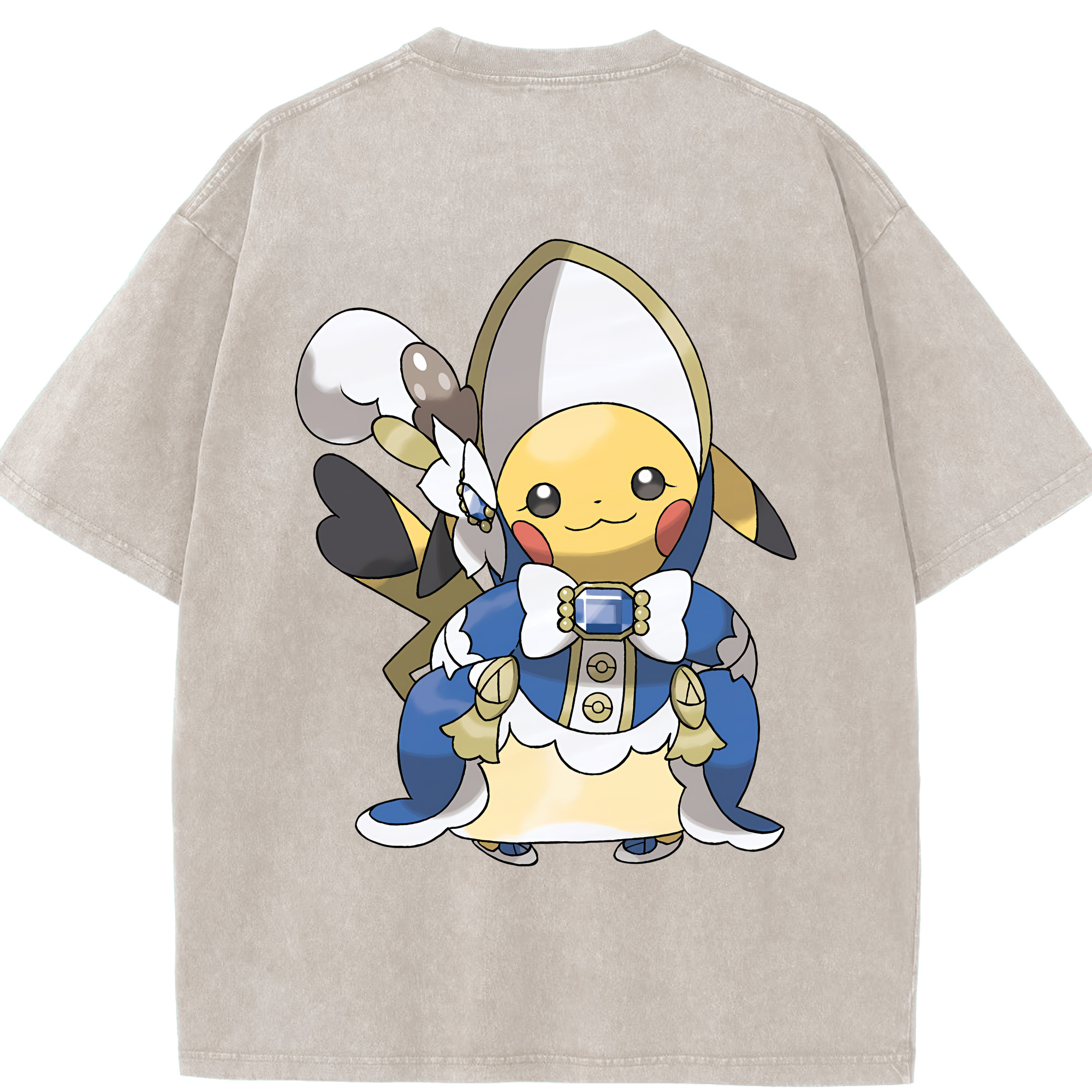 （画像用） ポケットモンスター Pokémon 綿100% ヴィンテージ風 半袖Tシャツ（背面プリント）