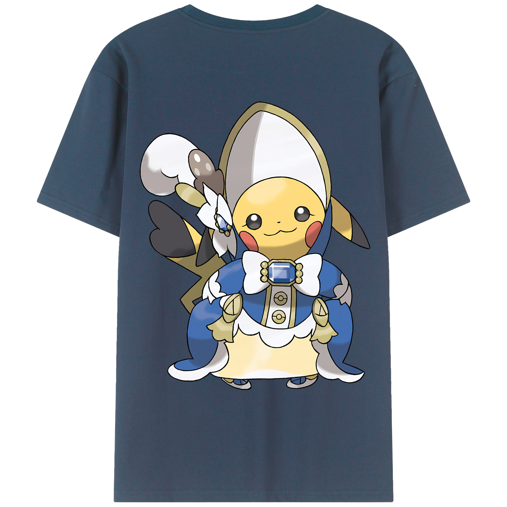 （画像用） ポケットモンスター Pokémon 綿100％ メンズ半袖Tシャツ（バックプリント） 通気性