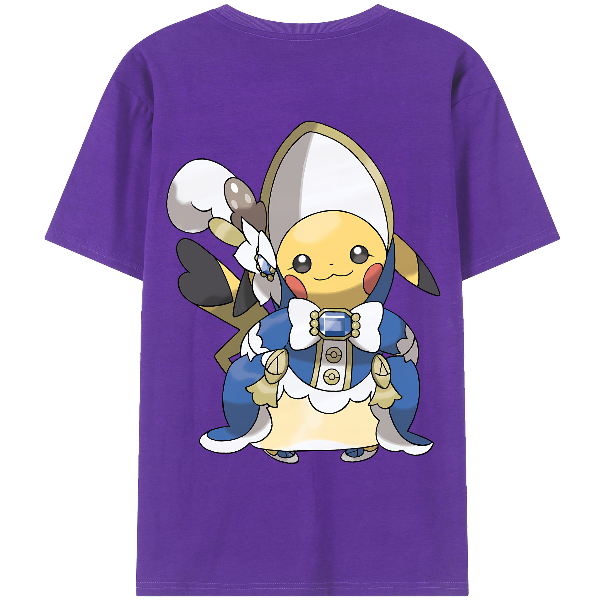 （画像用） ポケットモンスター Pokémon 綿100％ メンズ半袖Tシャツ（バックプリント） 通気性