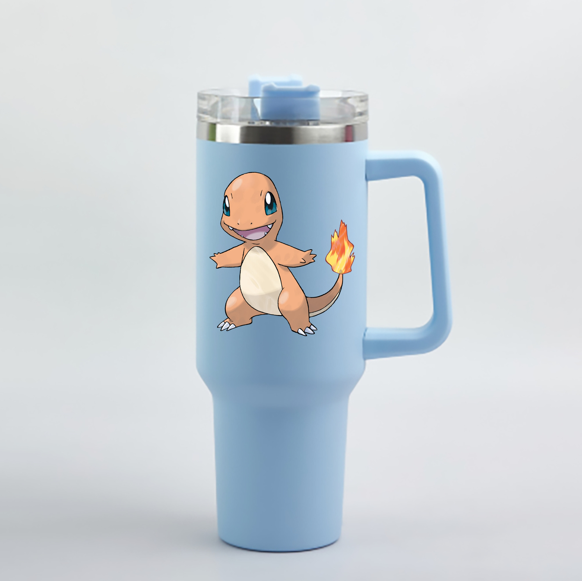 （画像用） ポケットモンスター Pokémon 1200mL車用タンブラー - クリスタルステッカー（プラスチックストロー付き）