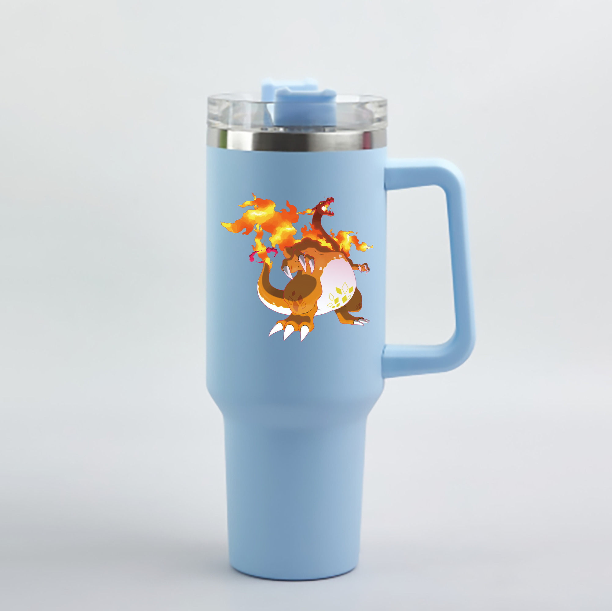 （画像用） ポケットモンスター Pokémon 1200mL車用タンブラー - クリスタルステッカー（プラスチックストロー付き）