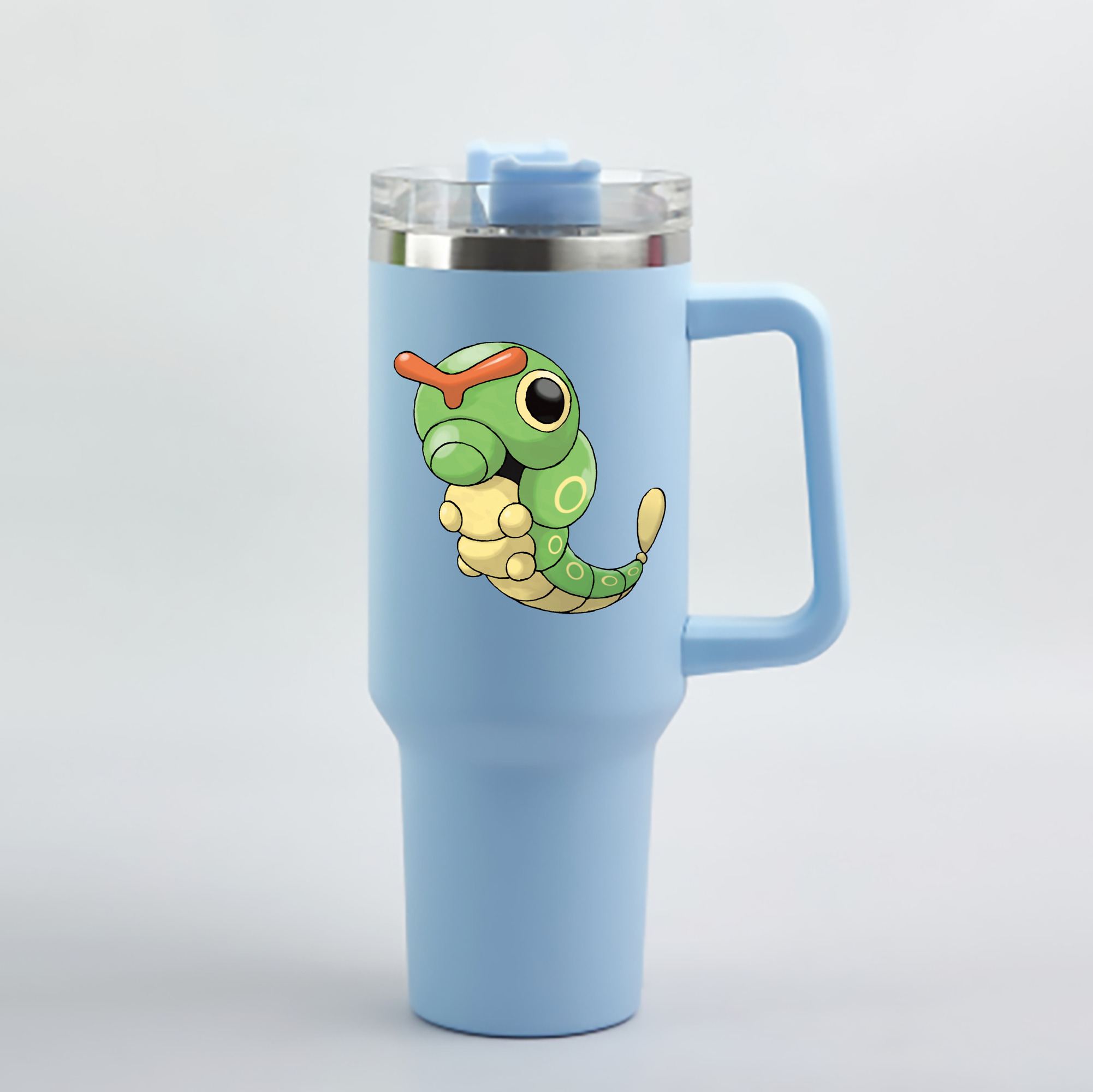 （画像用） ポケットモンスター Pokémon 1200mL車用タンブラー - クリスタルステッカー（プラスチックストロー付き）