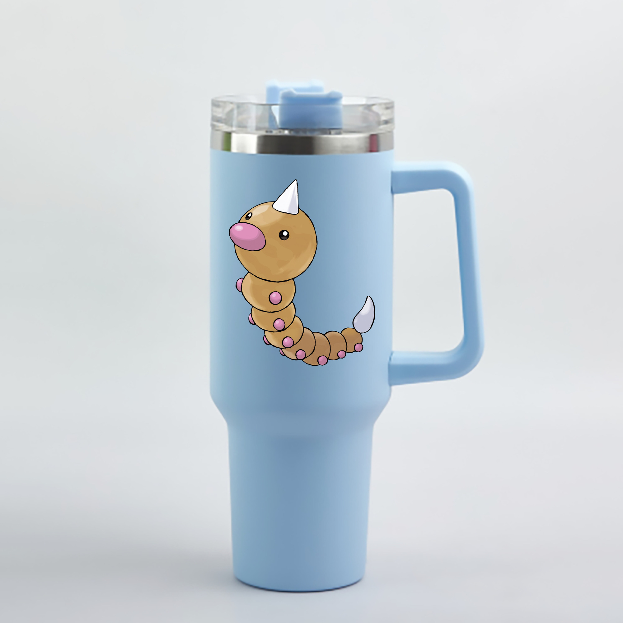 （画像用） ポケットモンスター Pokémon 1200mL車用タンブラー - クリスタルステッカー（プラスチックストロー付き）