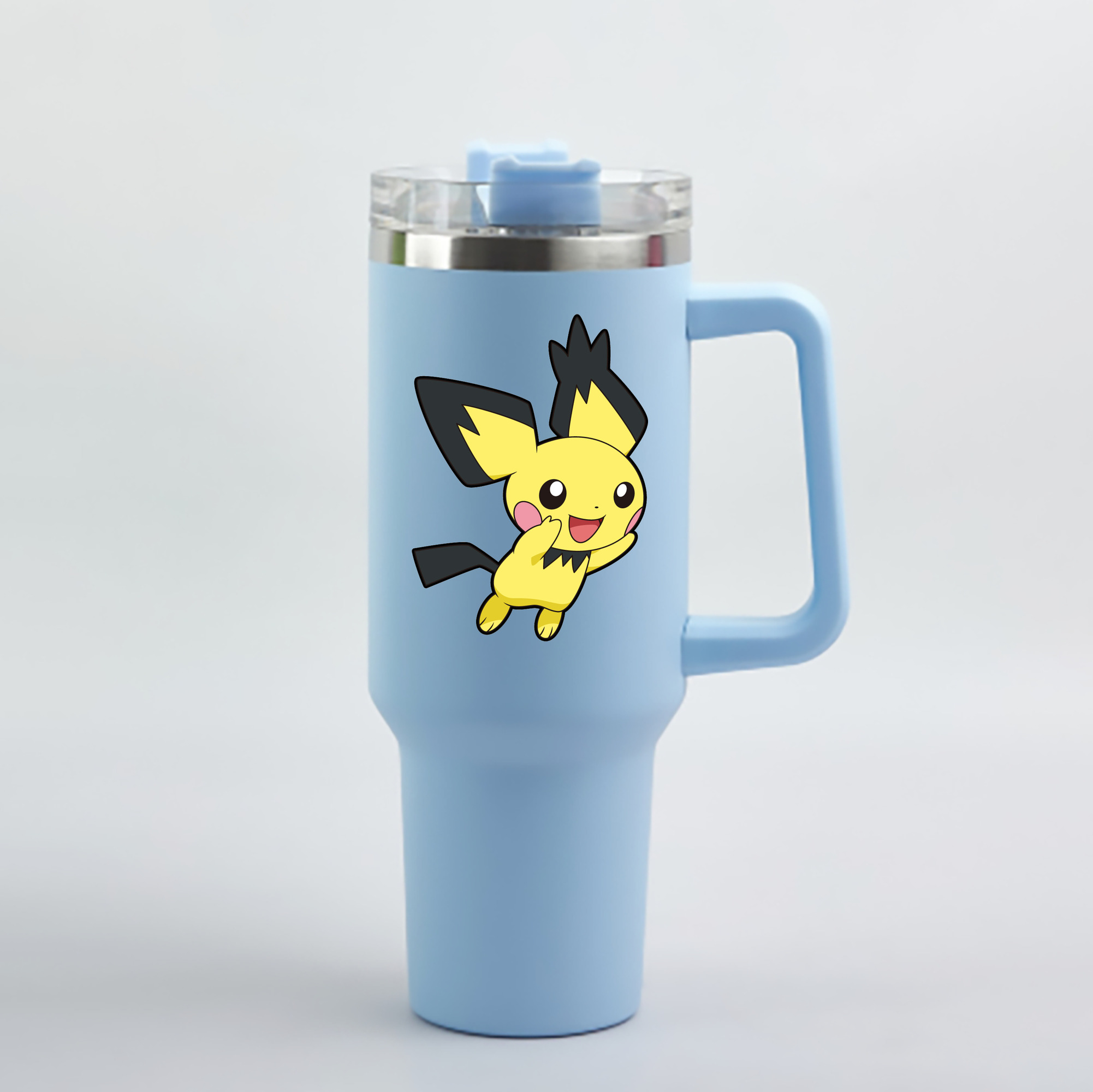 （画像用） ポケットモンスター Pokémon 1200mL車用タンブラー - クリスタルステッカー（プラスチックストロー付き）
