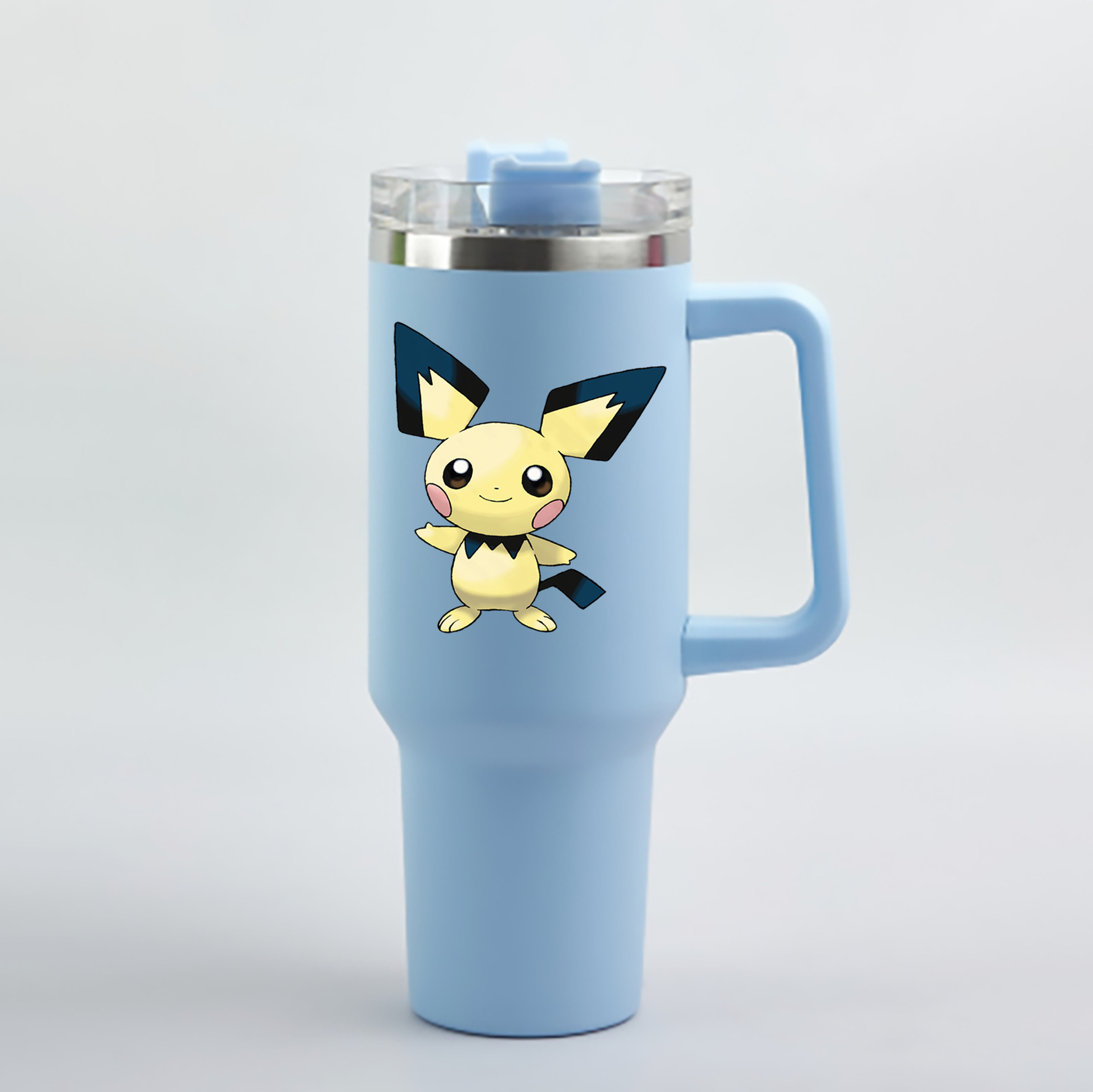 （画像用） ポケットモンスター Pokémon 1200mL車用タンブラー - クリスタルステッカー（プラスチックストロー付き）