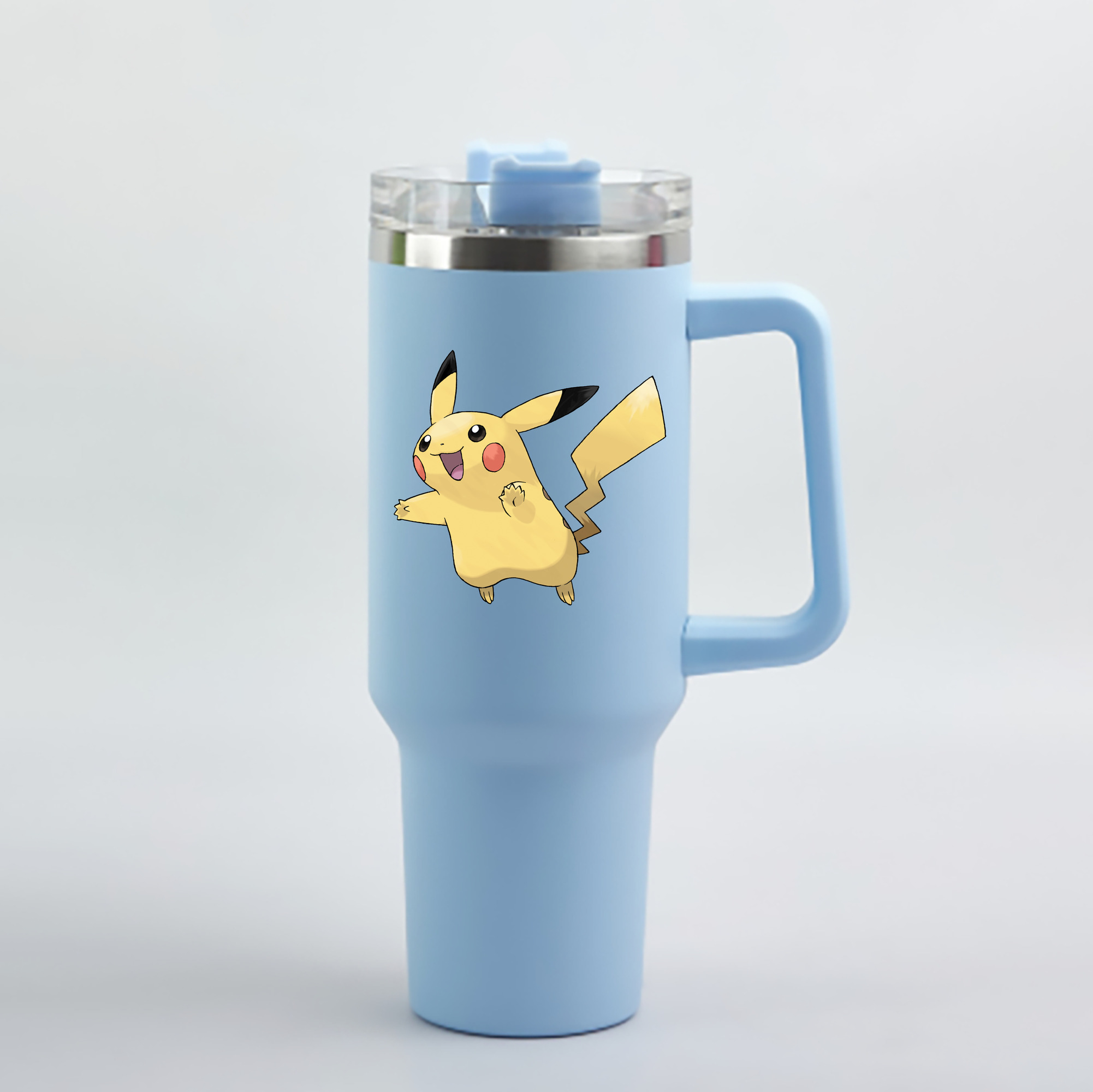 （画像用） ポケットモンスター Pokémon 1200mL車用タンブラー - クリスタルステッカー（プラスチックストロー付き）