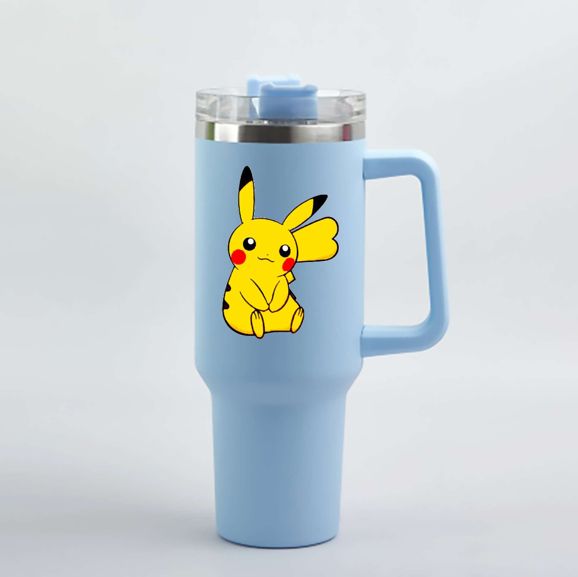 （画像用） ポケットモンスター Pokémon 1200mL車用タンブラー - クリスタルステッカー（プラスチックストロー付き）