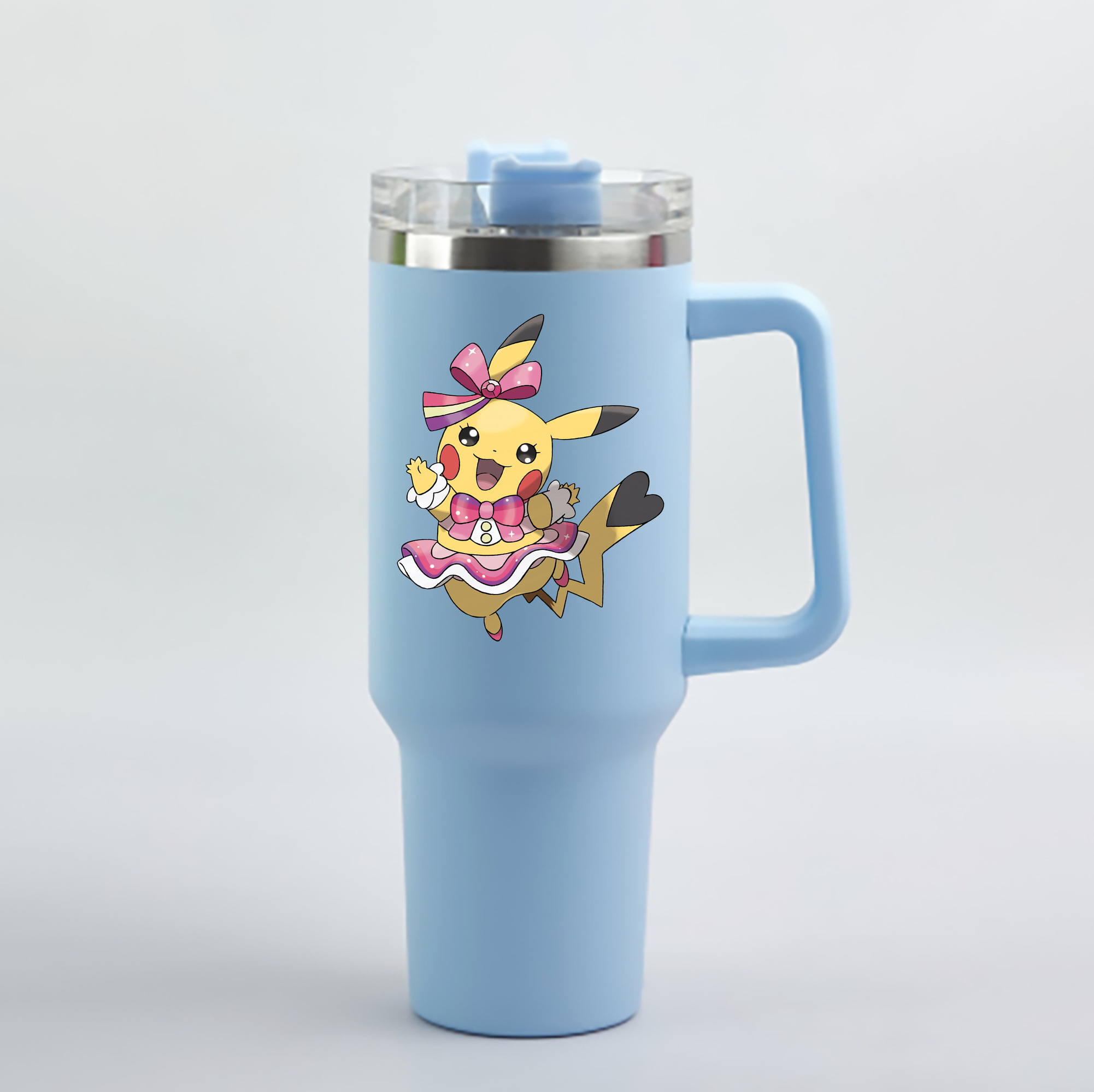 （画像用） ポケットモンスター Pokémon 1200mL車用タンブラー - クリスタルステッカー（プラスチックストロー付き）