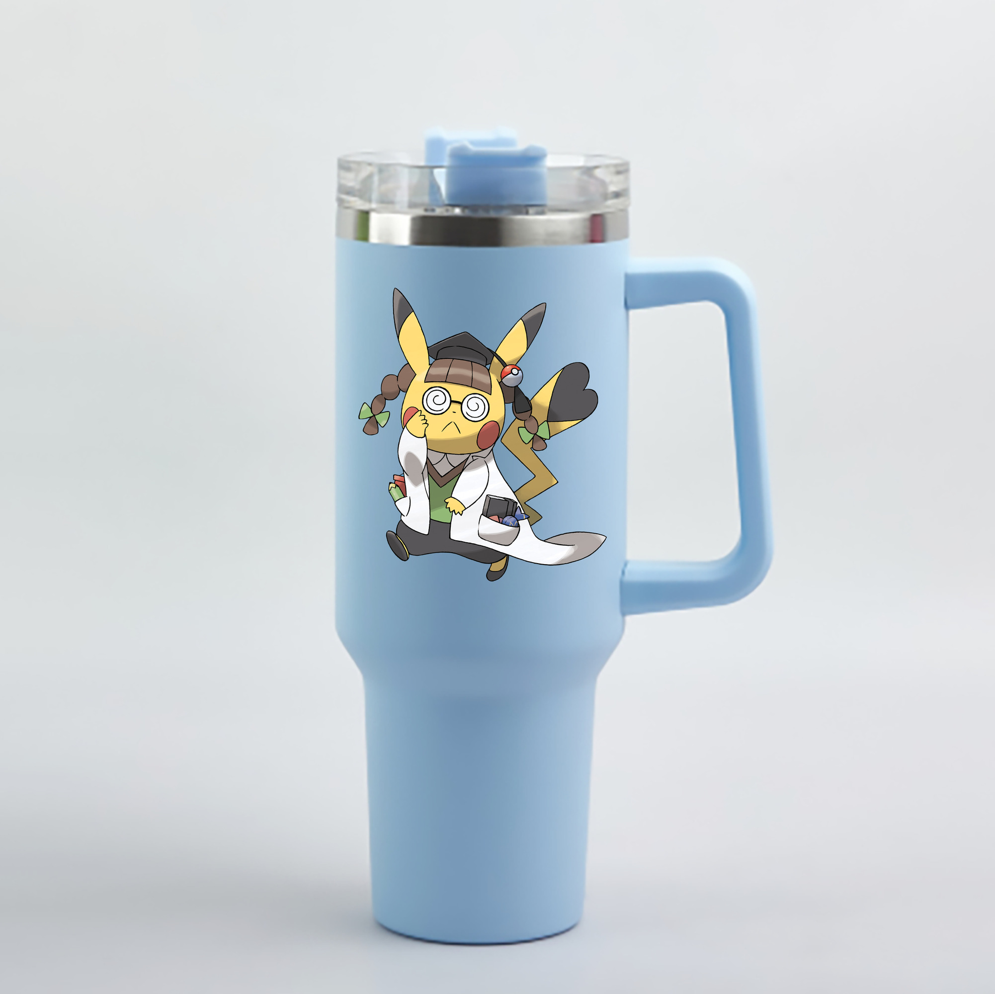 （画像用） ポケットモンスター Pokémon 1200mL車用タンブラー - クリスタルステッカー（プラスチックストロー付き）