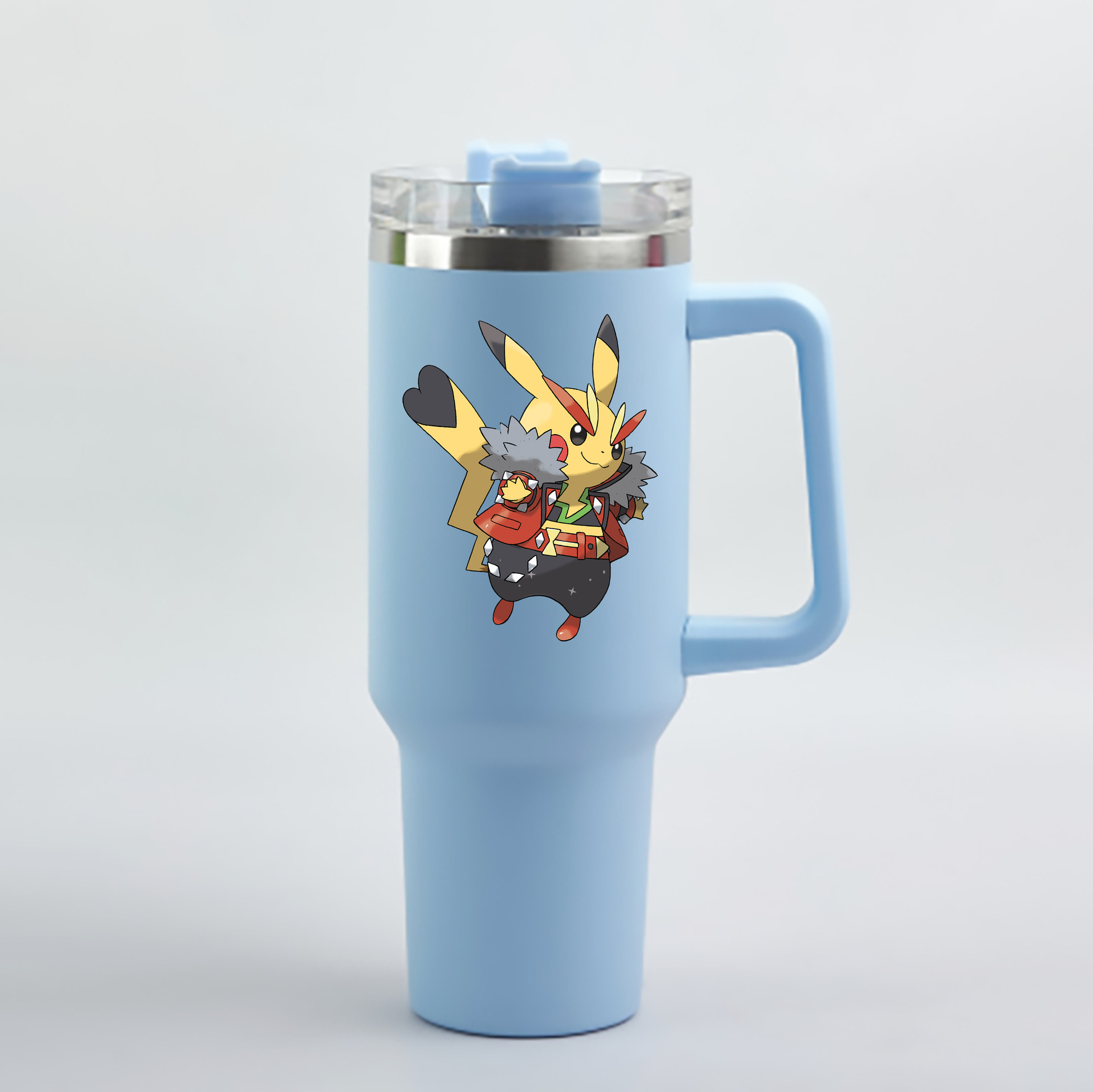 （画像用） ポケットモンスター Pokémon 1200mL車用タンブラー - クリスタルステッカー（プラスチックストロー付き）
