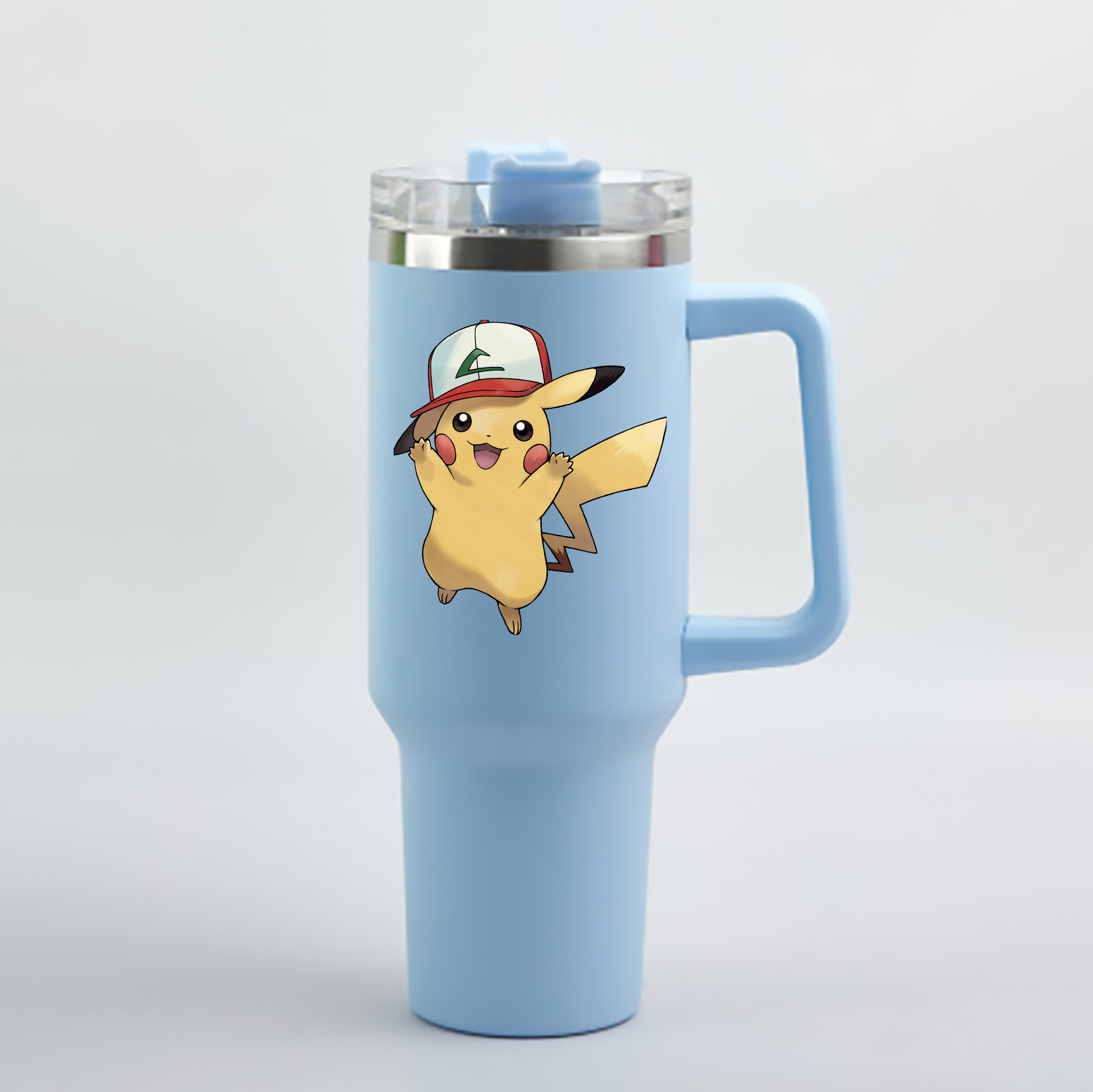 （画像用） ポケットモンスター Pokémon 1200mL車用タンブラー - クリスタルステッカー（プラスチックストロー付き）