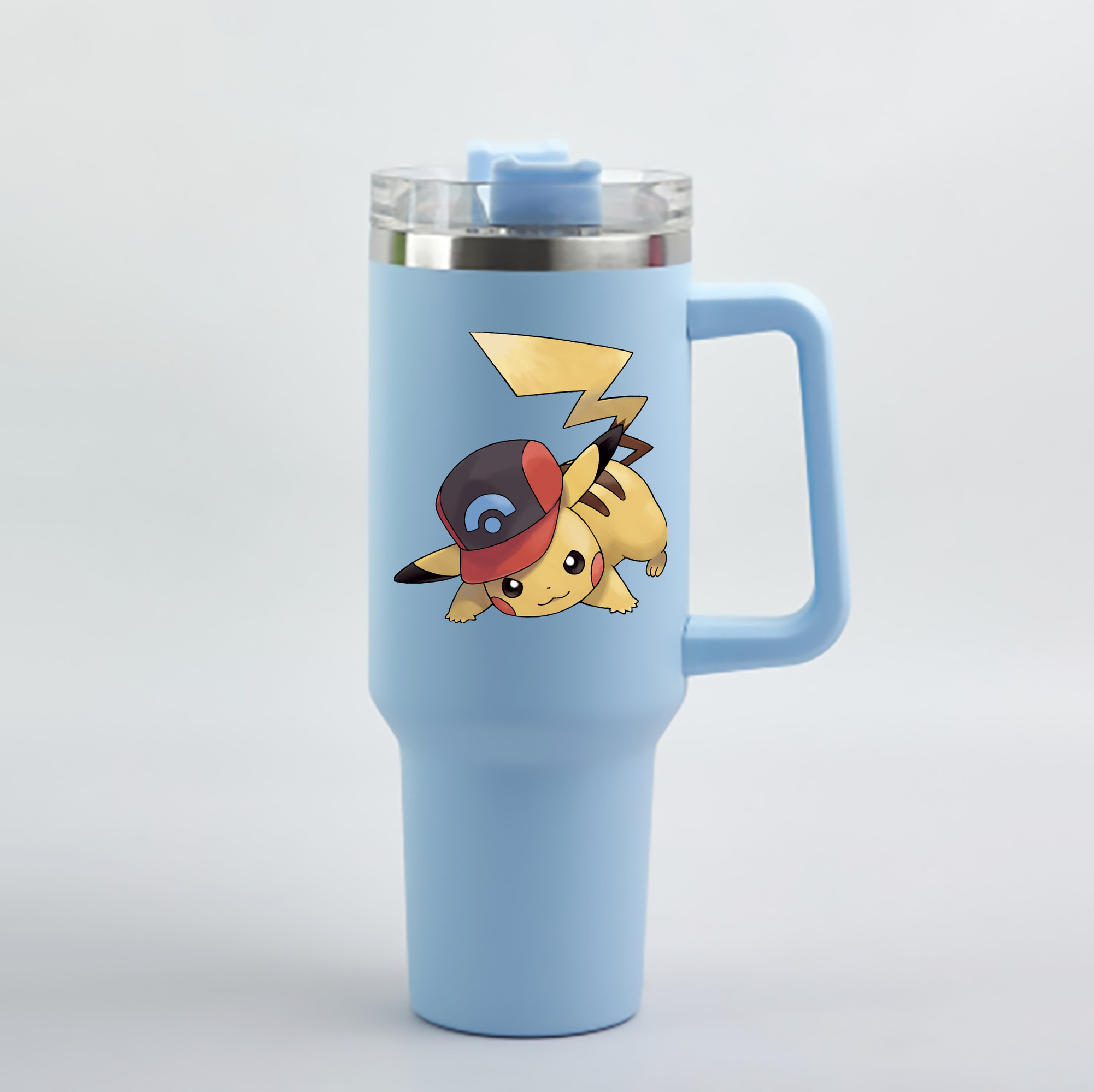 （画像用） ポケットモンスター Pokémon 1200mL車用タンブラー - クリスタルステッカー（プラスチックストロー付き）