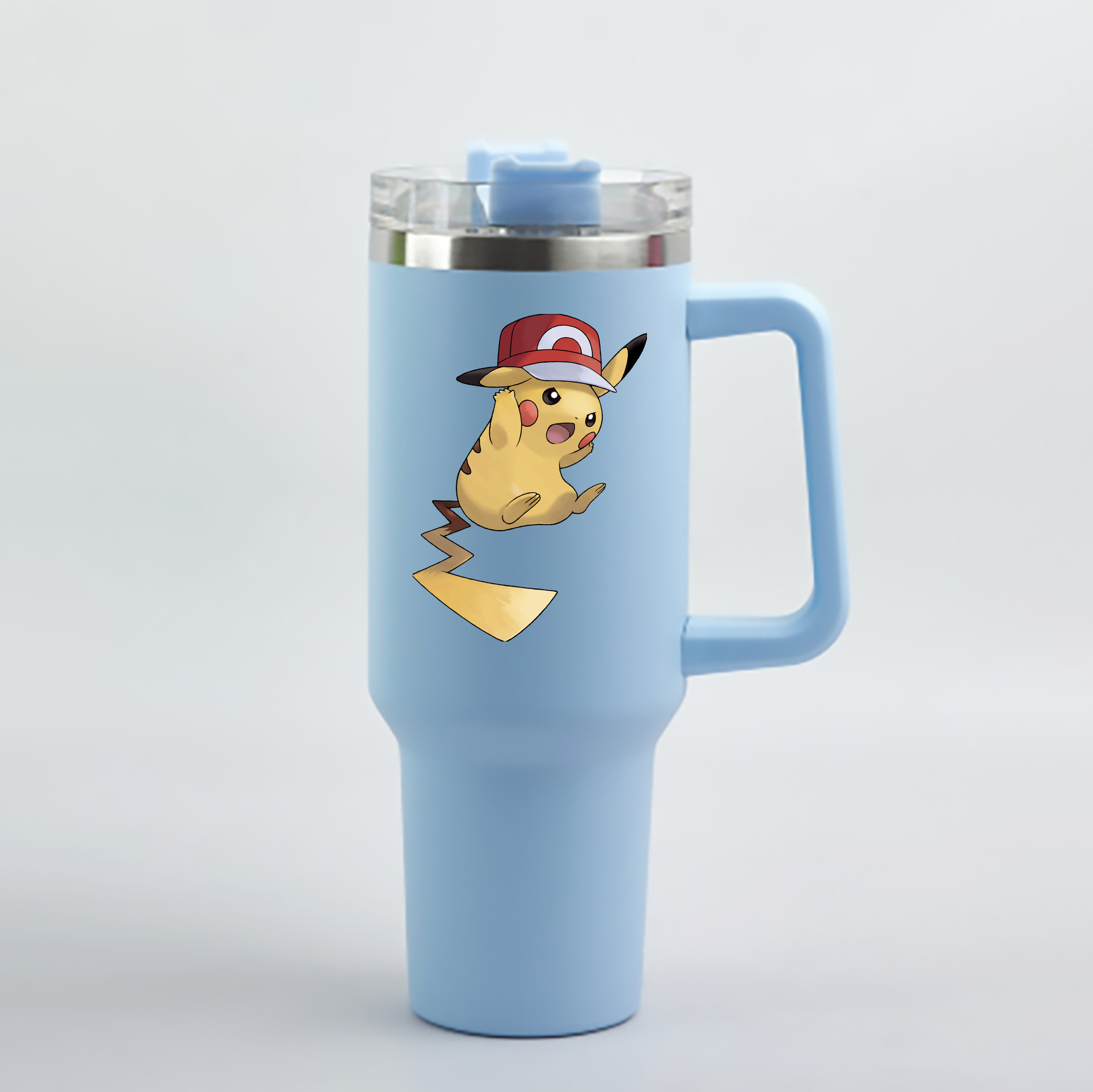 （画像用） ポケットモンスター Pokémon 1200mL車用タンブラー - クリスタルステッカー（プラスチックストロー付き）