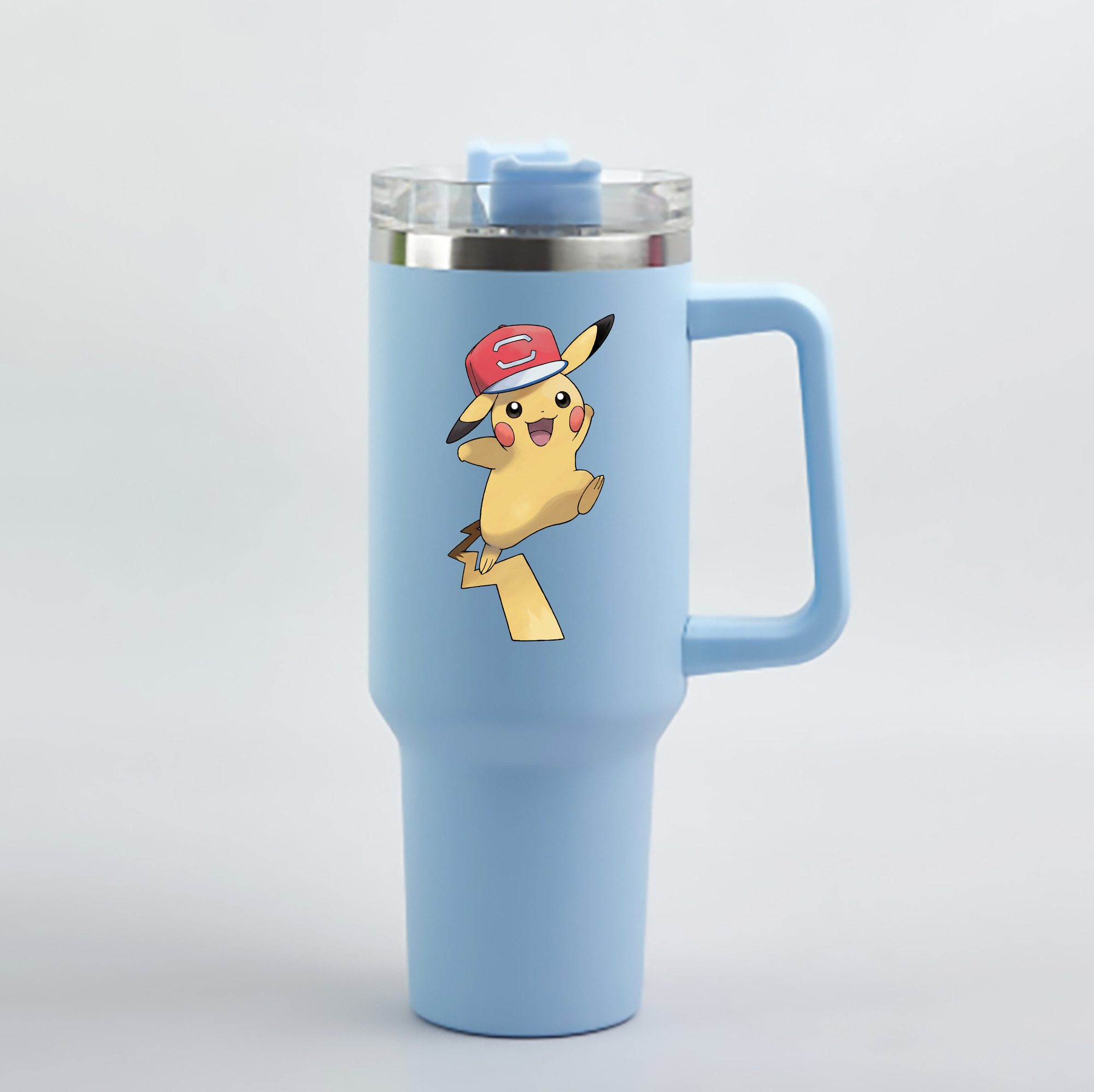 （画像用） ポケットモンスター Pokémon 1200mL車用タンブラー - クリスタルステッカー（プラスチックストロー付き）