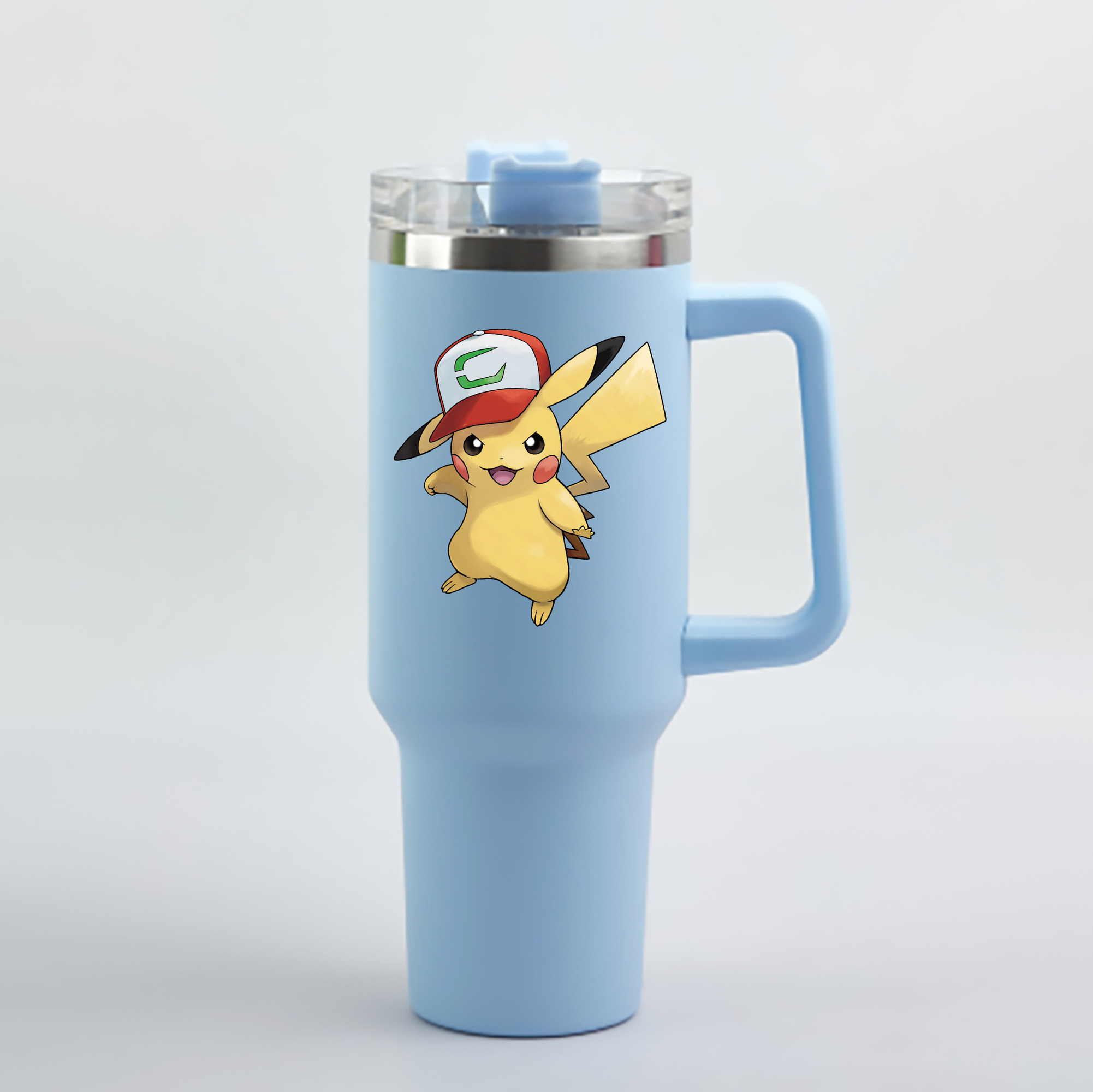 （画像用） ポケットモンスター Pokémon 1200mL車用タンブラー - クリスタルステッカー（プラスチックストロー付き）