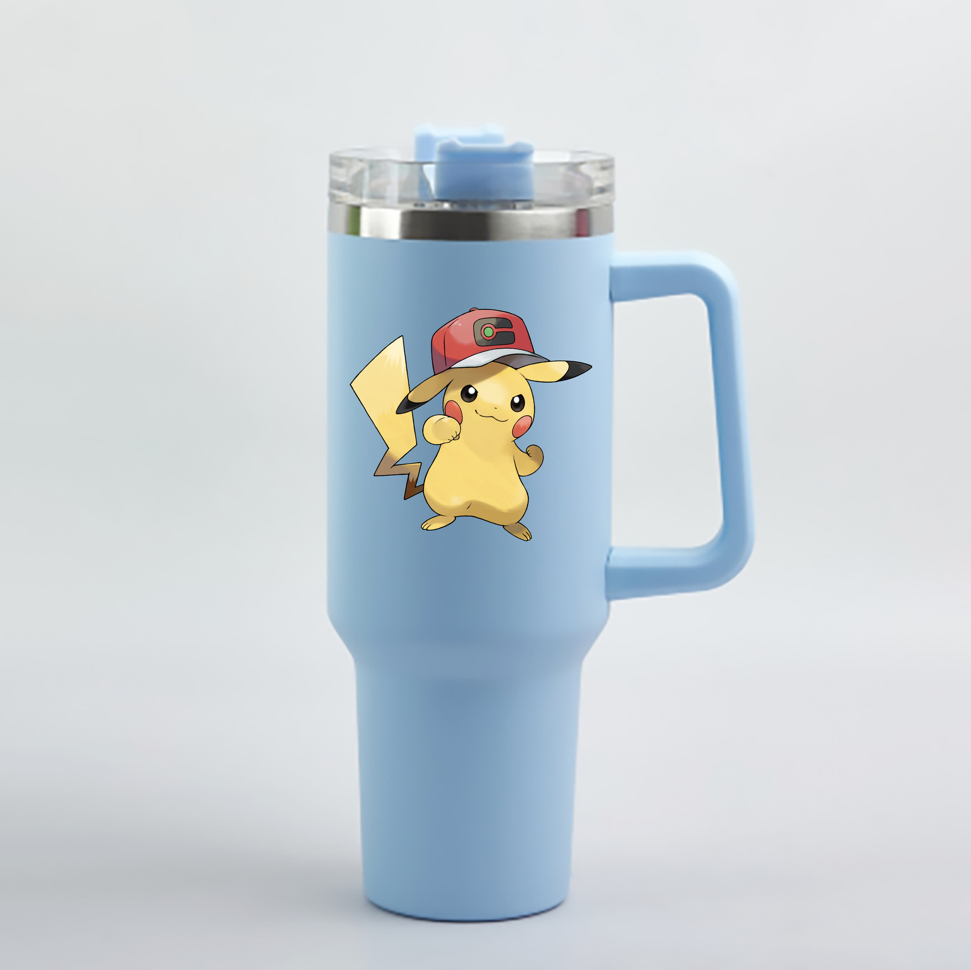 （画像用） ポケットモンスター Pokémon 1200mL車用タンブラー - クリスタルステッカー（プラスチックストロー付き）