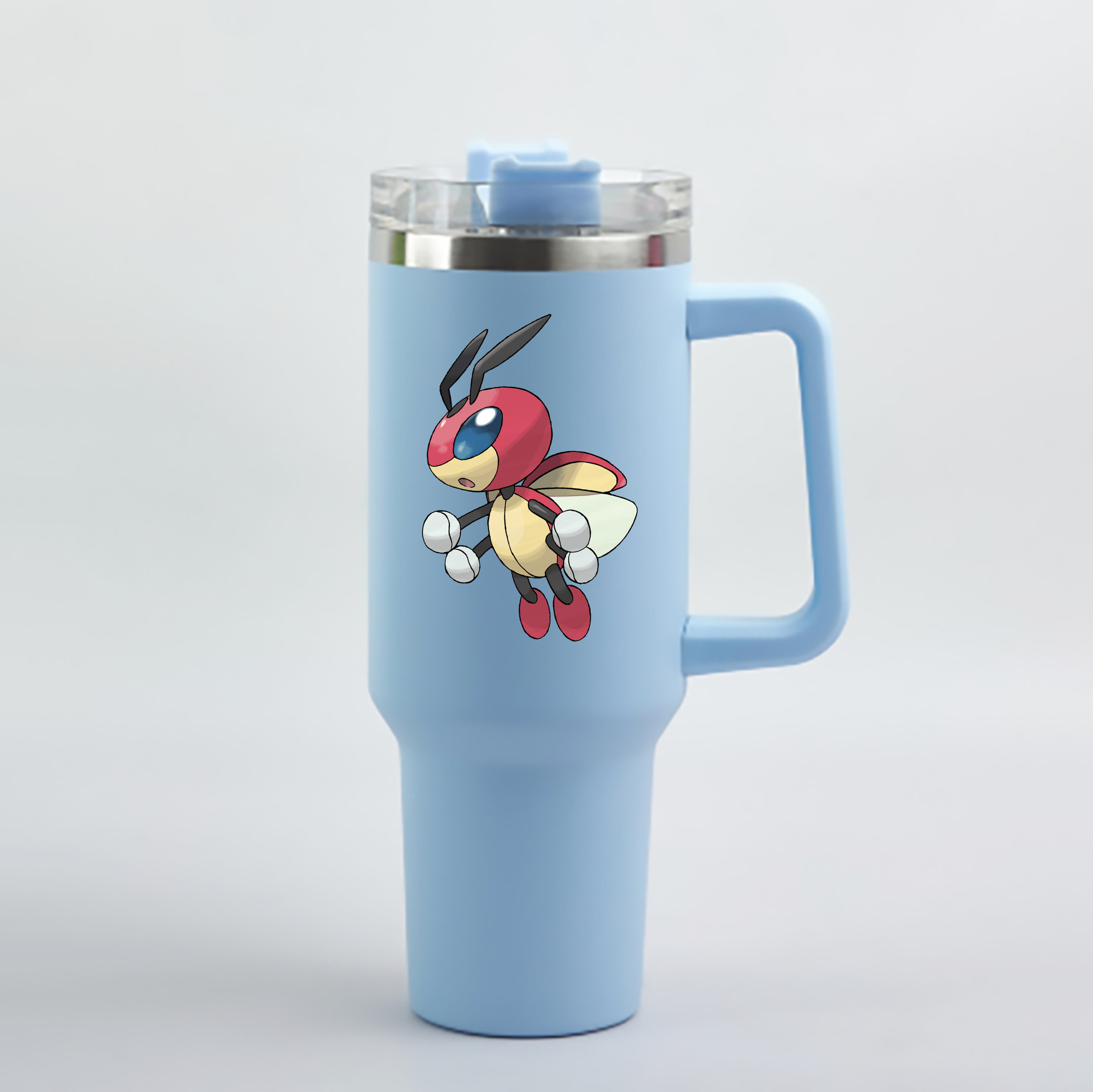（画像用） ポケットモンスター Pokémon 1200mL車用タンブラー - クリスタルステッカー（プラスチックストロー付き）