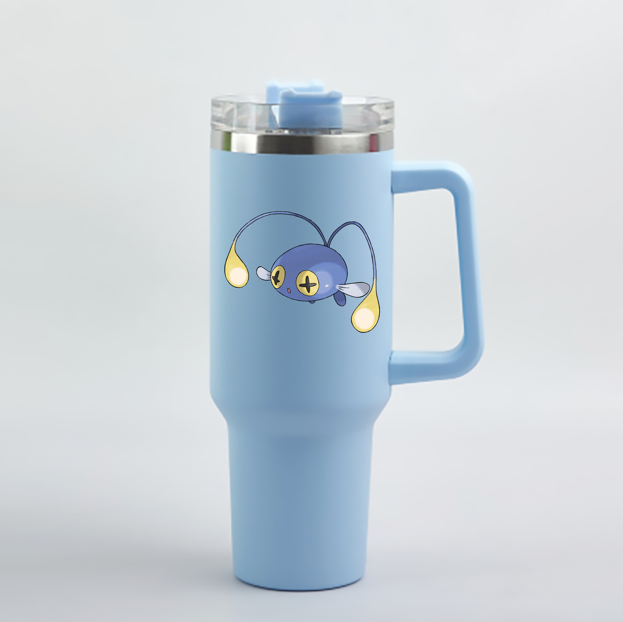 （画像用） ポケットモンスター Pokémon 1200mL車用タンブラー - クリスタルステッカー（プラスチックストロー付き）