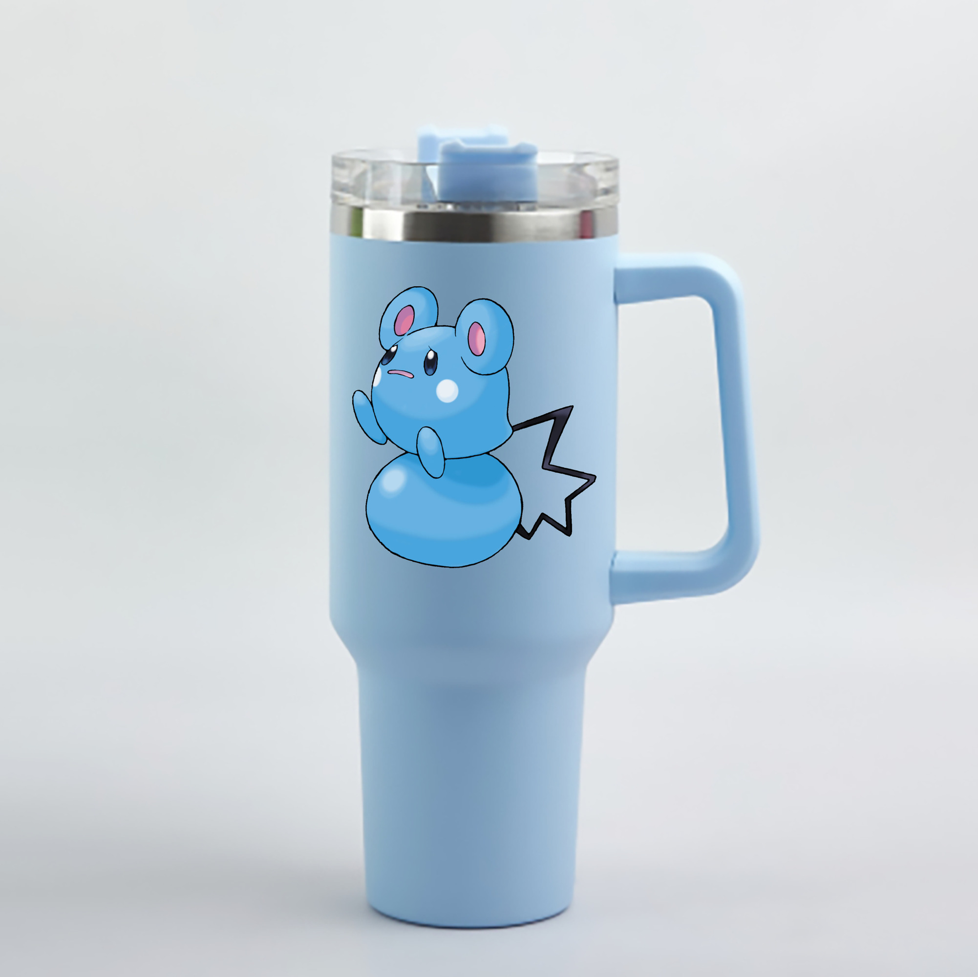 （画像用） ポケットモンスター Pokémon 1200mL車用タンブラー - クリスタルステッカー（プラスチックストロー付き）