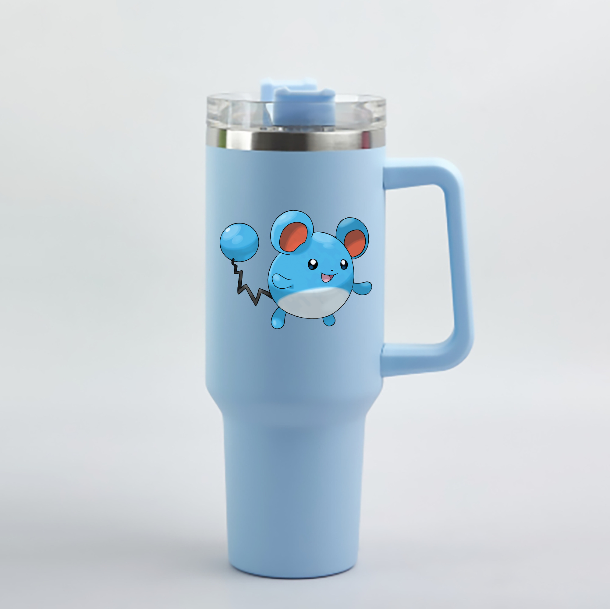 （画像用） ポケットモンスター Pokémon 1200mL車用タンブラー - クリスタルステッカー（プラスチックストロー付き）