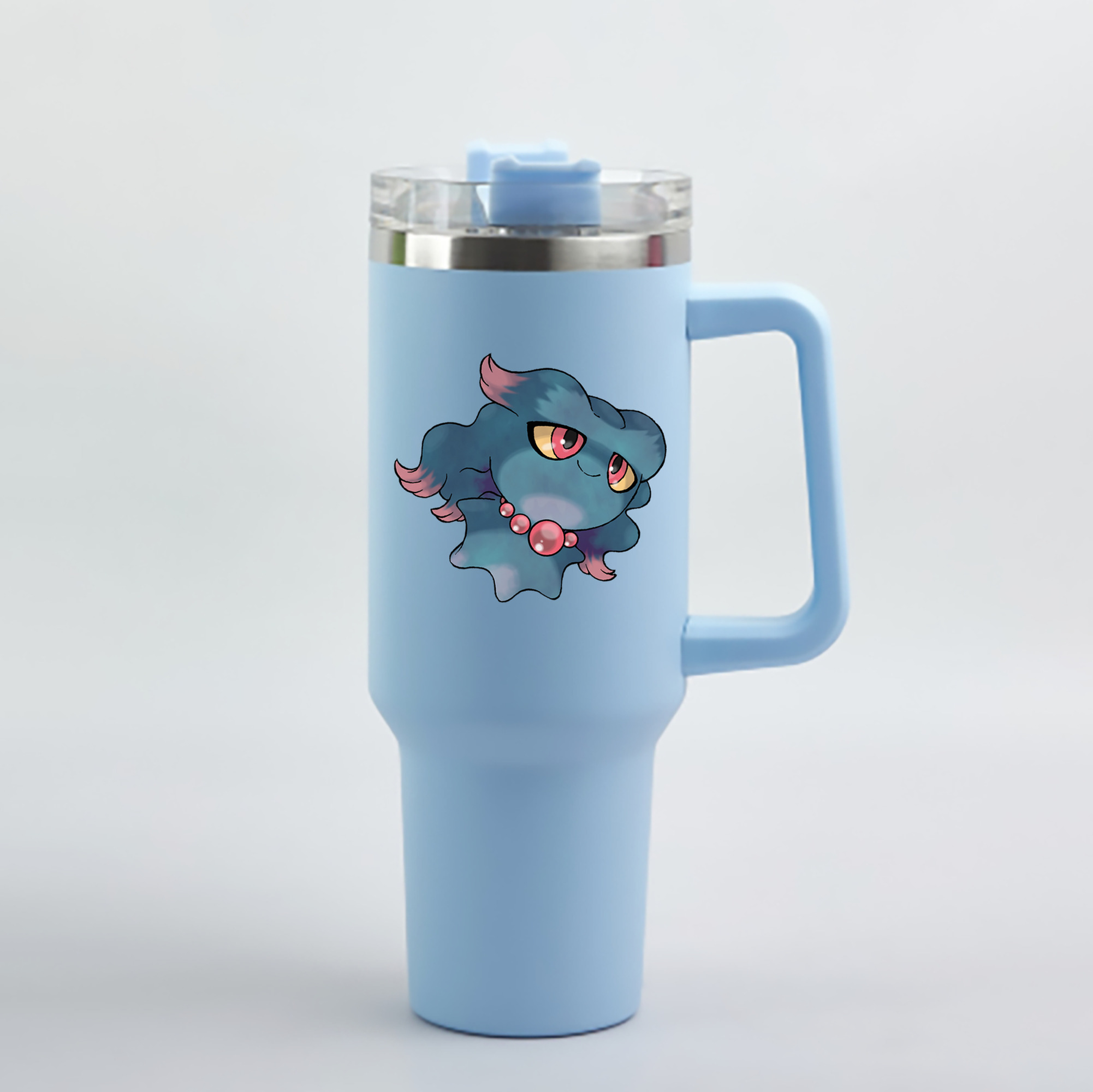 （画像用） ポケットモンスター Pokémon 1200mL車用タンブラー - クリスタルステッカー（プラスチックストロー付き）