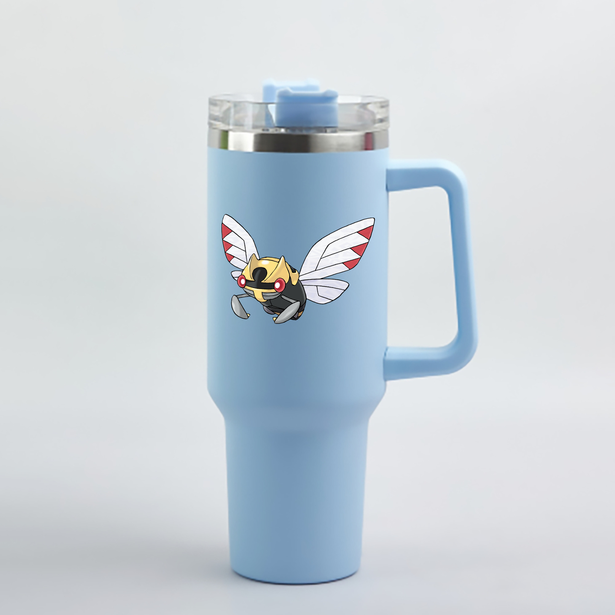 （画像用） ポケットモンスター Pokémon 1200mL車用タンブラー - クリスタルステッカー（プラスチックストロー付き）