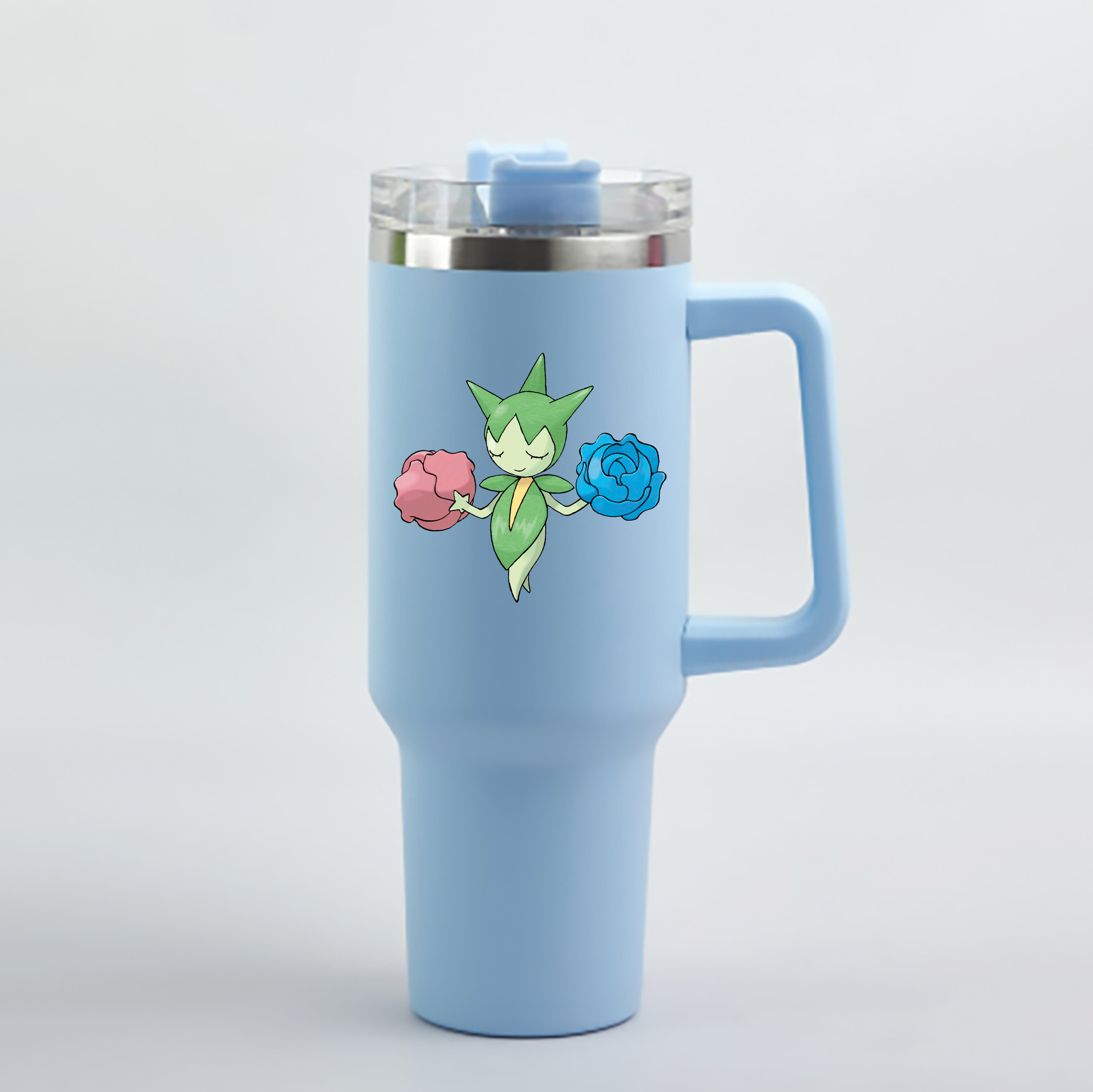 （画像用） ポケットモンスター Pokémon 1200mL車用タンブラー - クリスタルステッカー（プラスチックストロー付き）