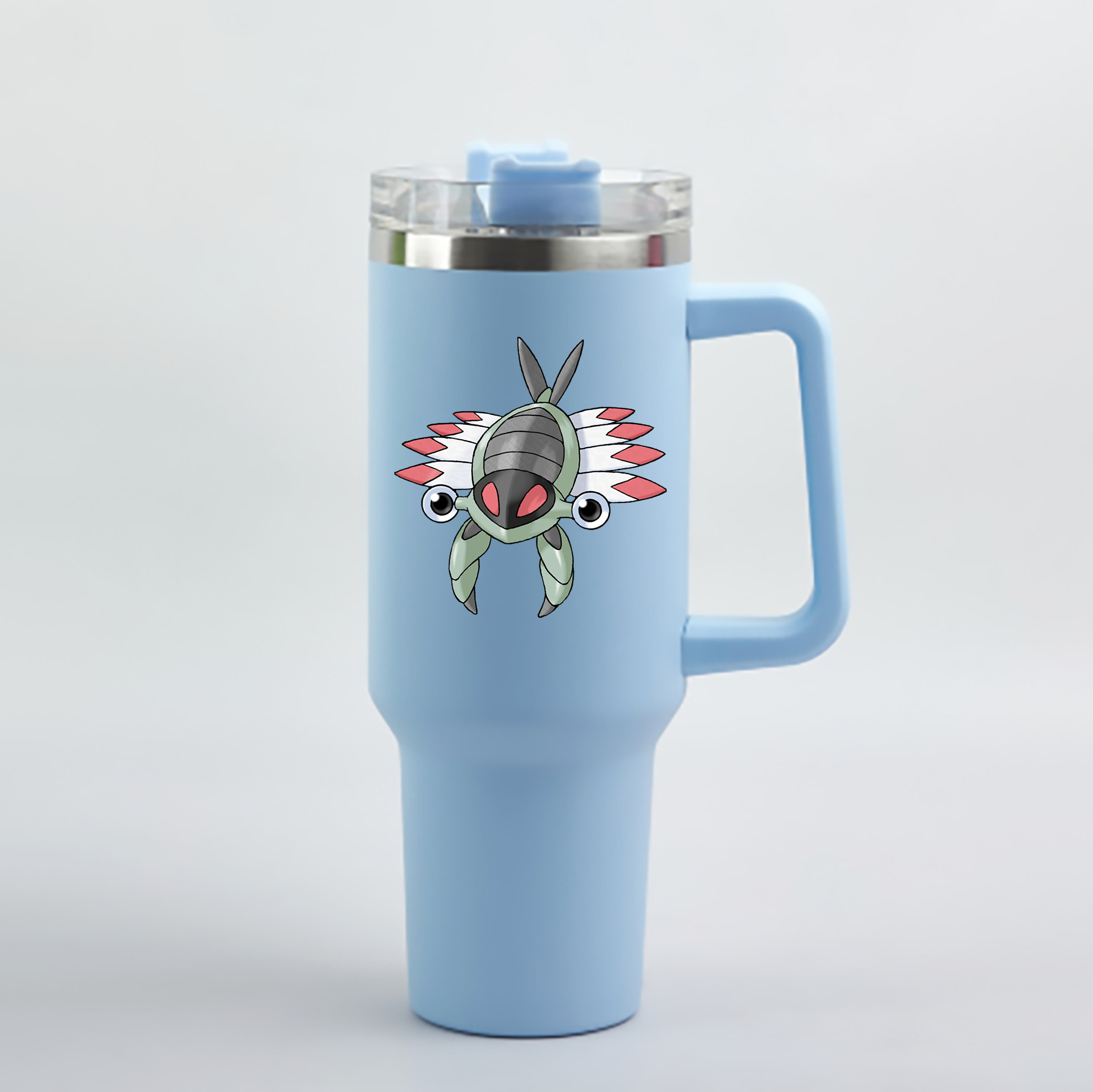 （画像用） ポケットモンスター Pokémon 1200mL車用タンブラー - クリスタルステッカー（プラスチックストロー付き）