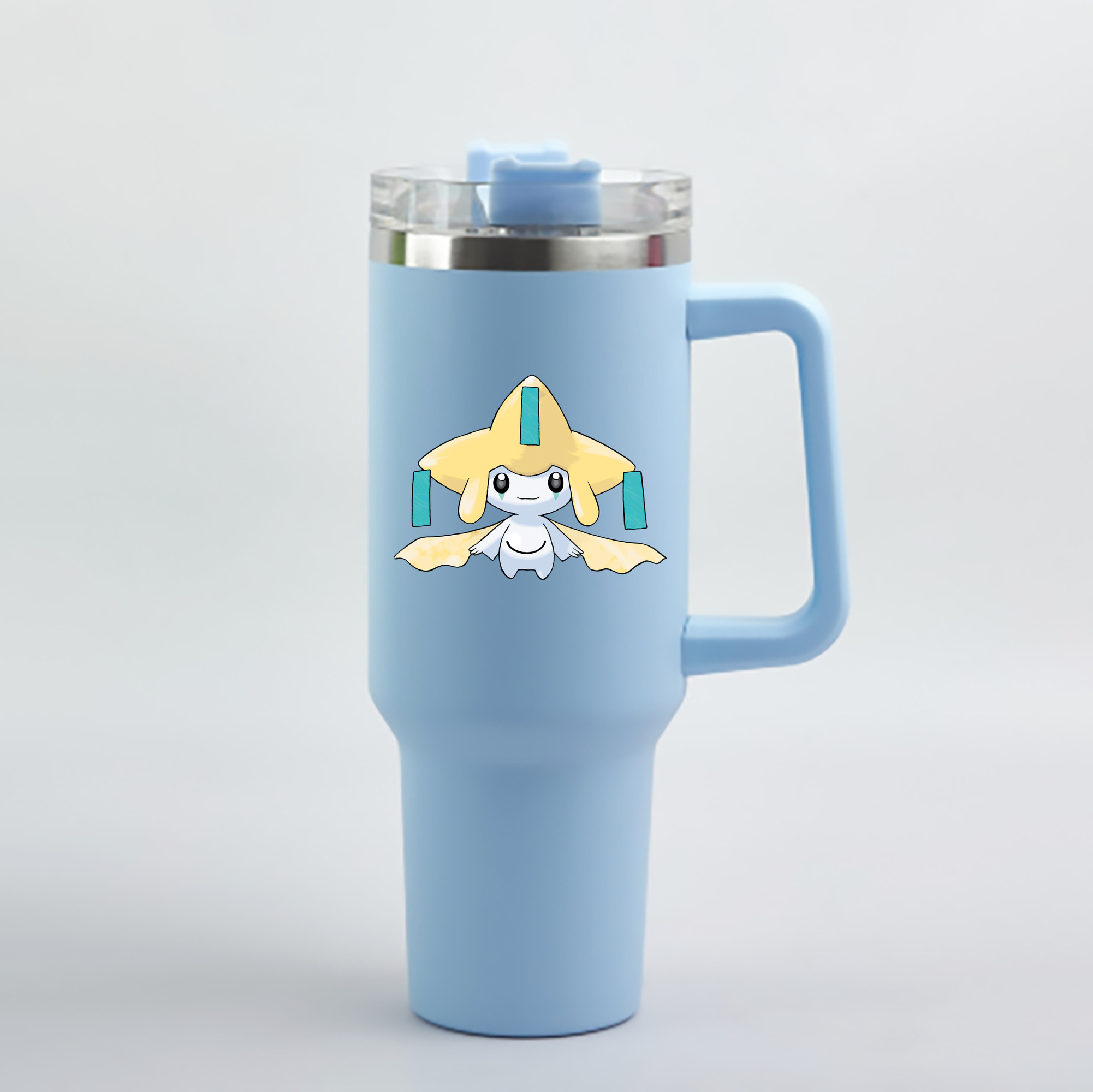（画像用） ポケットモンスター Pokémon 1200mL車用タンブラー - クリスタルステッカー（プラスチックストロー付き）
