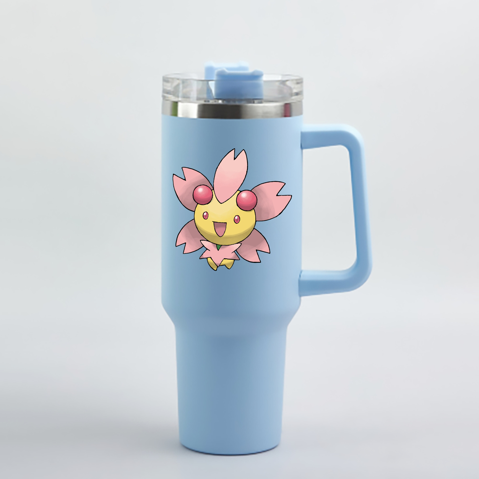 （画像用） ポケットモンスター Pokémon 1200mL車用タンブラー - クリスタルステッカー（プラスチックストロー付き）