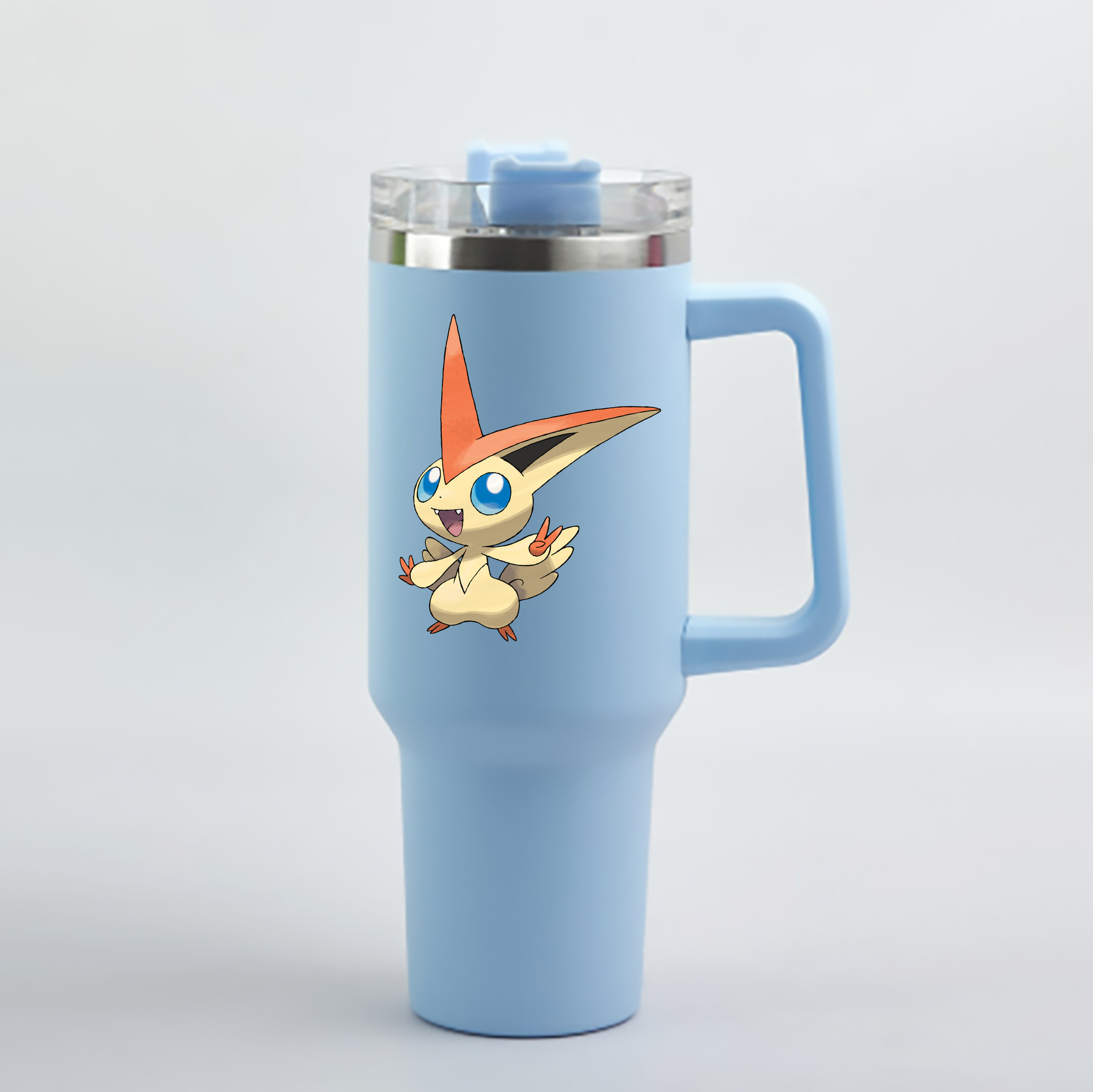 （画像用） ポケットモンスター Pokémon 1200mL車用タンブラー - クリスタルステッカー（プラスチックストロー付き）