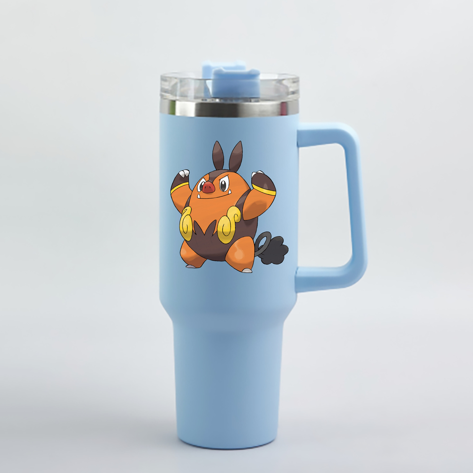 （画像用） ポケットモンスター Pokémon 1200mL車用タンブラー - クリスタルステッカー（プラスチックストロー付き）