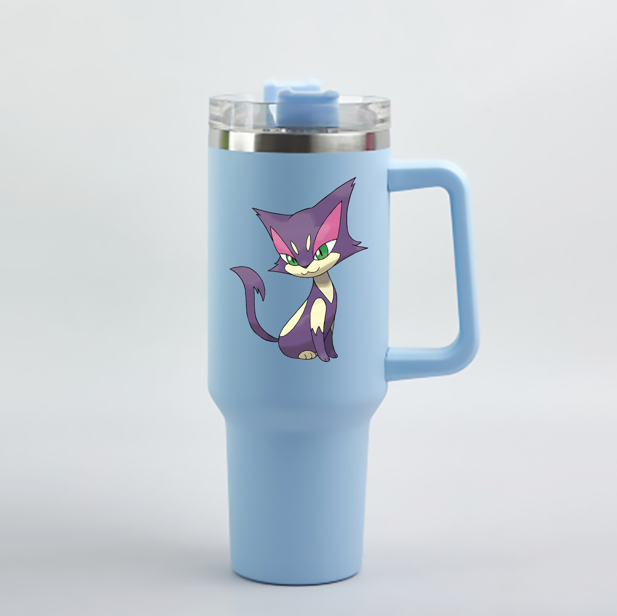 （画像用） ポケットモンスター Pokémon 1200mL車用タンブラー - クリスタルステッカー（プラスチックストロー付き）