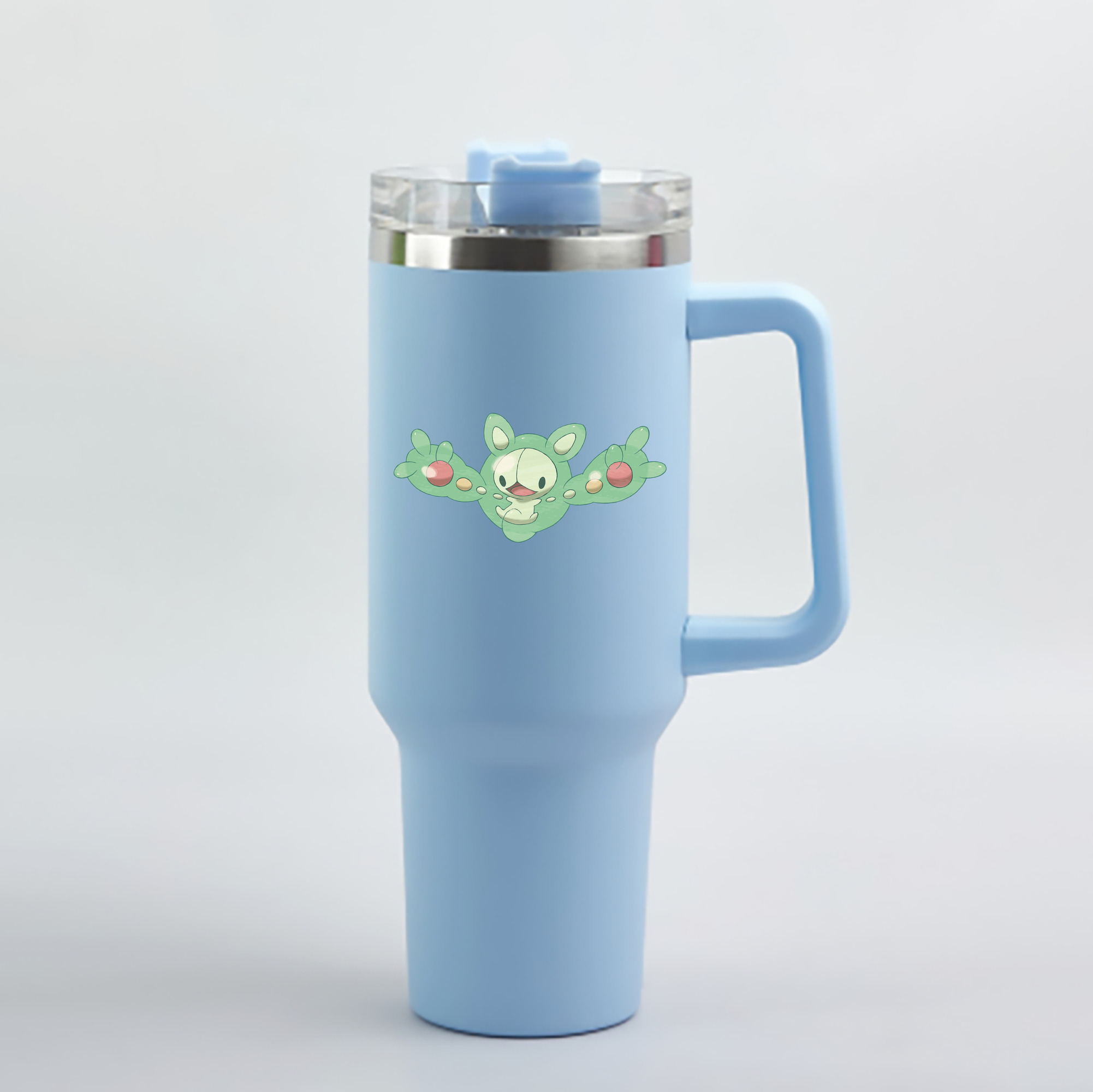 （画像用） ポケットモンスター Pokémon 1200mL車用タンブラー - クリスタルステッカー（プラスチックストロー付き）