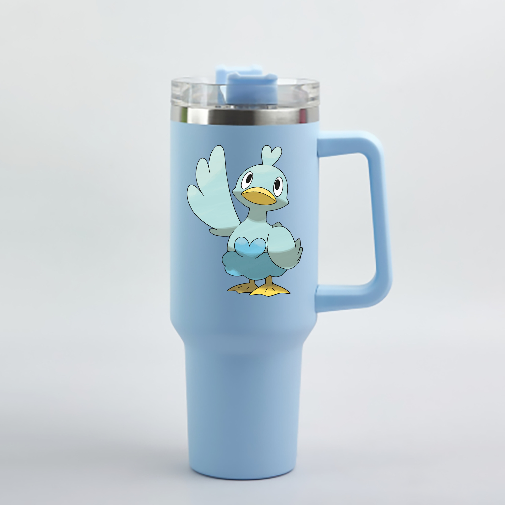 （画像用） ポケットモンスター Pokémon 1200mL車用タンブラー - クリスタルステッカー（プラスチックストロー付き）
