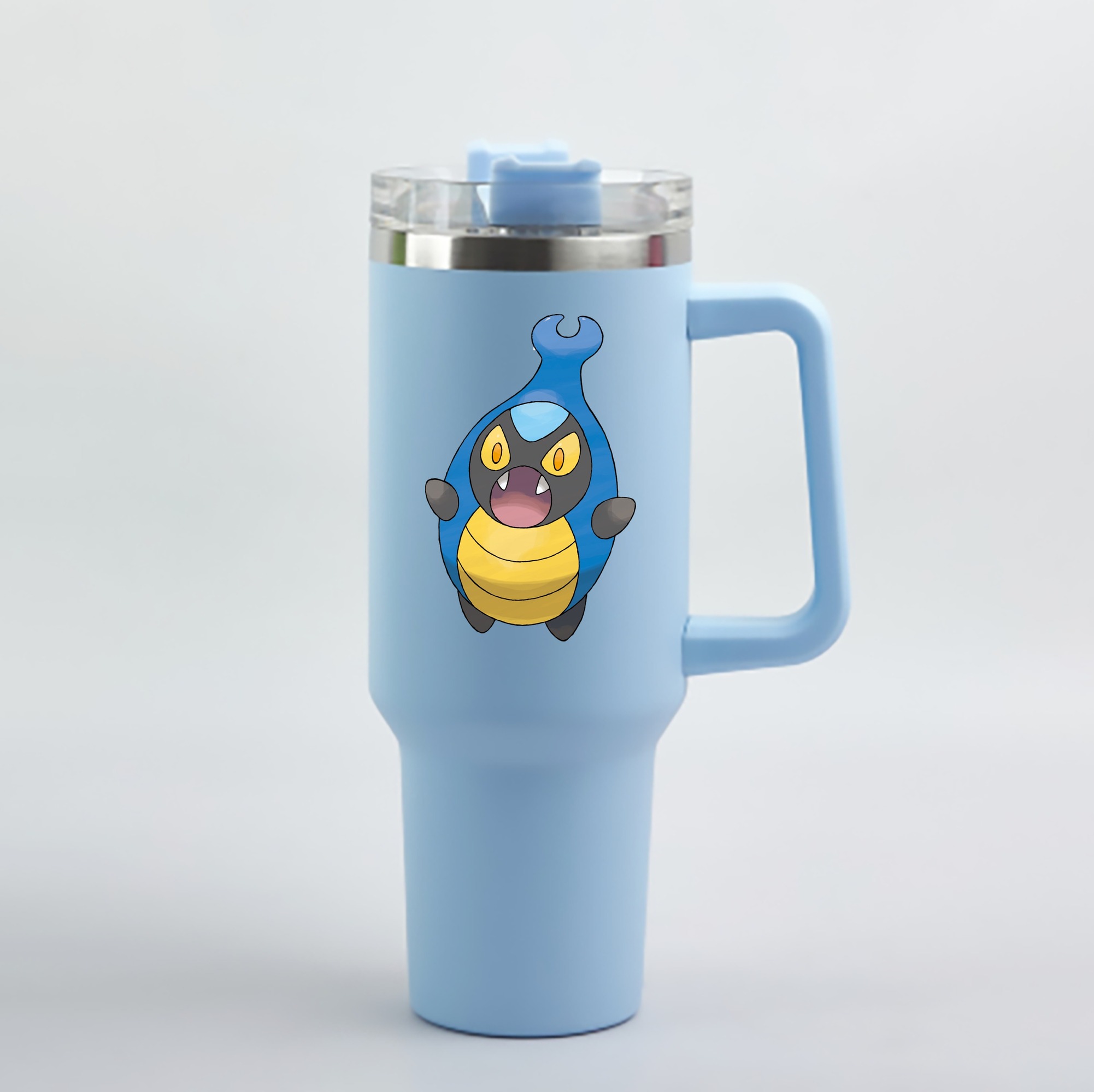 （画像用） ポケットモンスター Pokémon 1200mL車用タンブラー - クリスタルステッカー（プラスチックストロー付き）