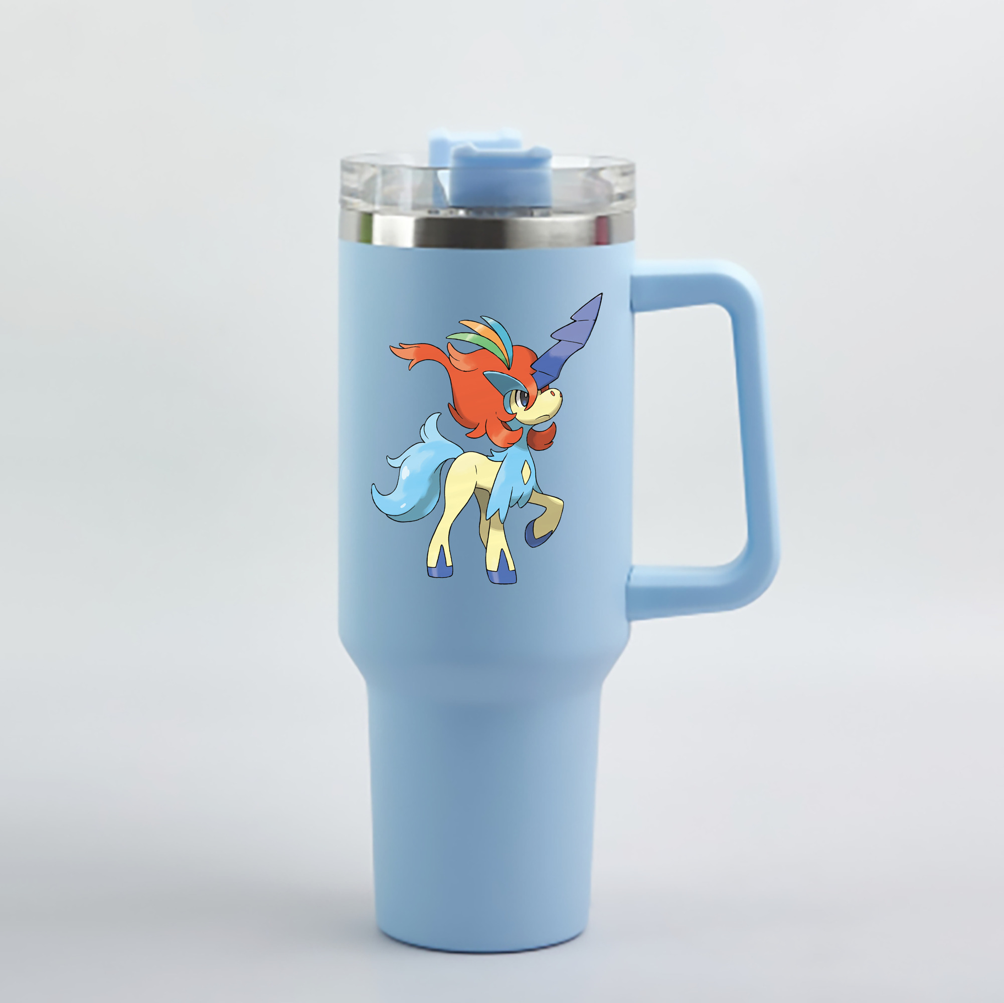 （画像用） ポケットモンスター Pokémon 1200mL車用タンブラー - クリスタルステッカー（プラスチックストロー付き）