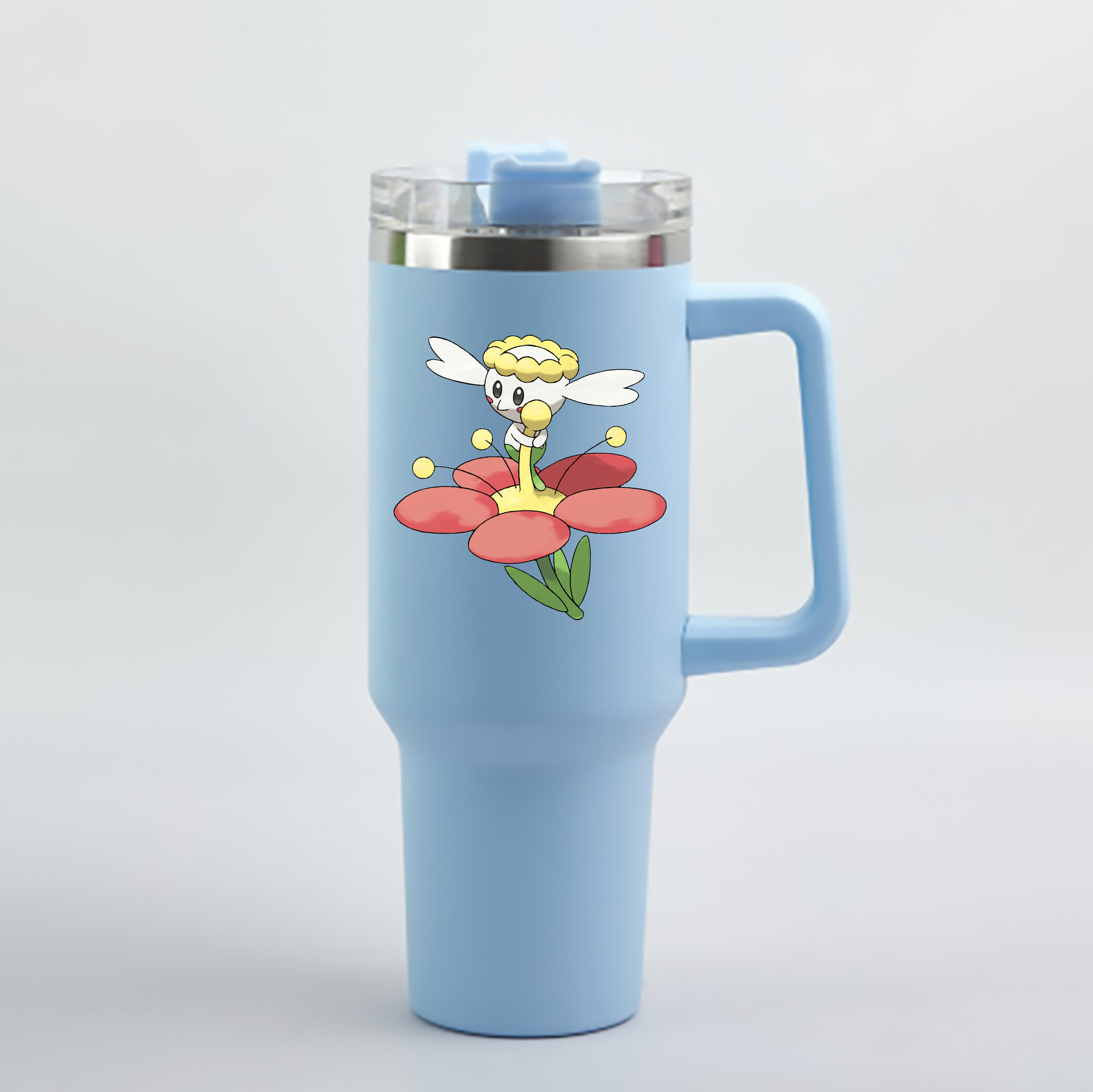 （画像用） ポケットモンスター Pokémon 1200mL車用タンブラー - クリスタルステッカー（プラスチックストロー付き）
