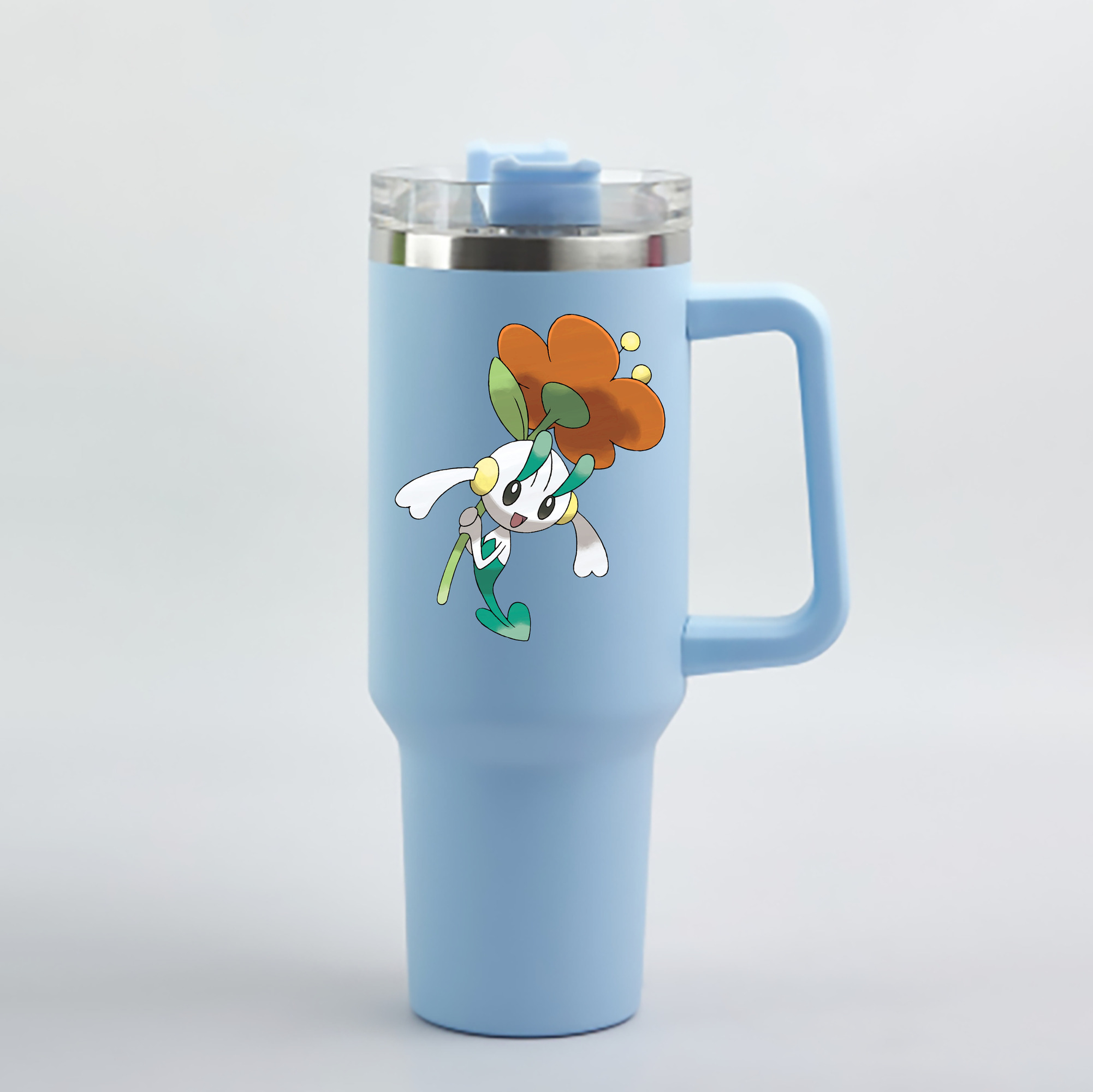 （画像用） ポケットモンスター Pokémon 1200mL車用タンブラー - クリスタルステッカー（プラスチックストロー付き）