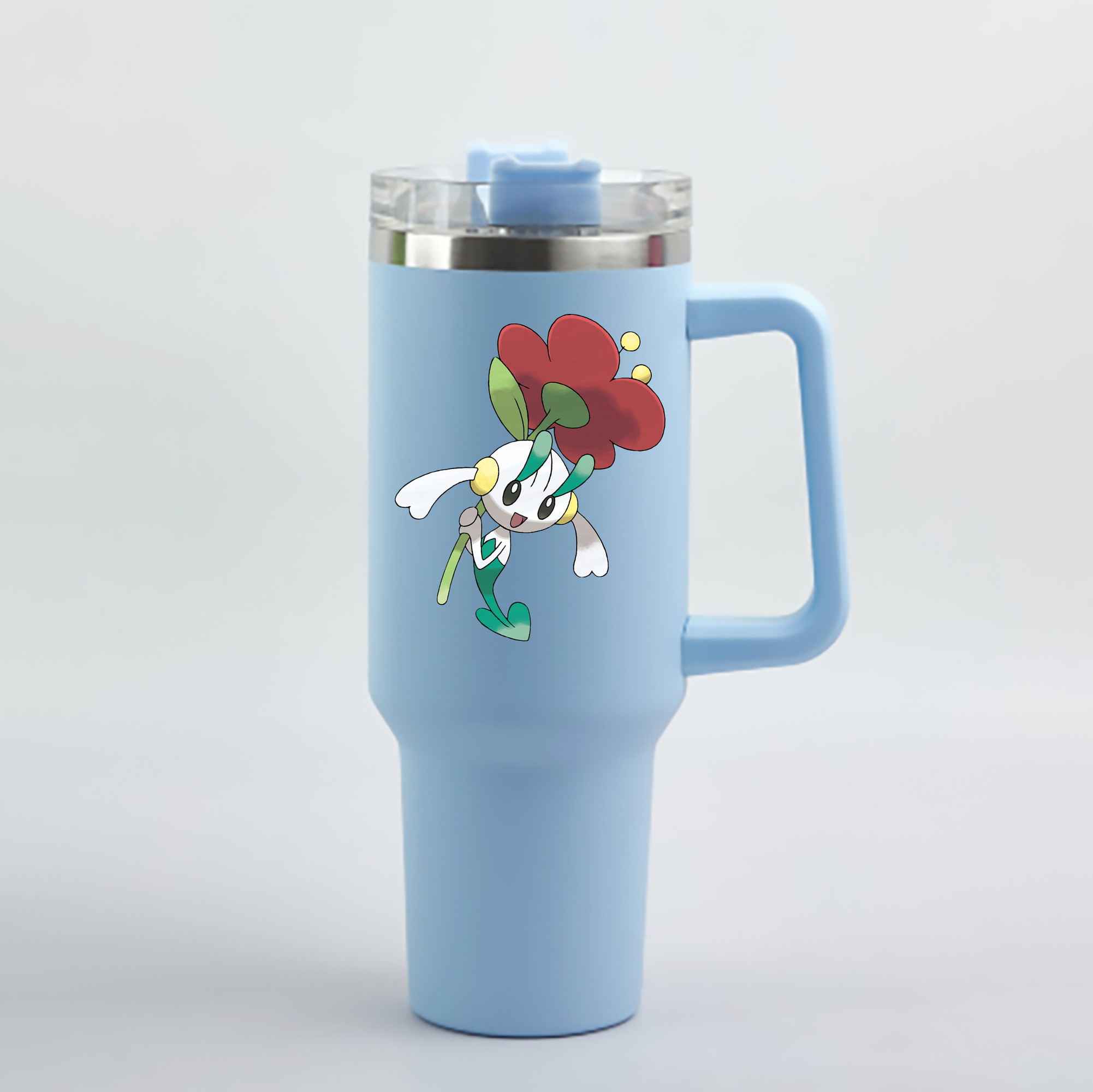 （画像用） ポケットモンスター Pokémon 1200mL車用タンブラー - クリスタルステッカー（プラスチックストロー付き）