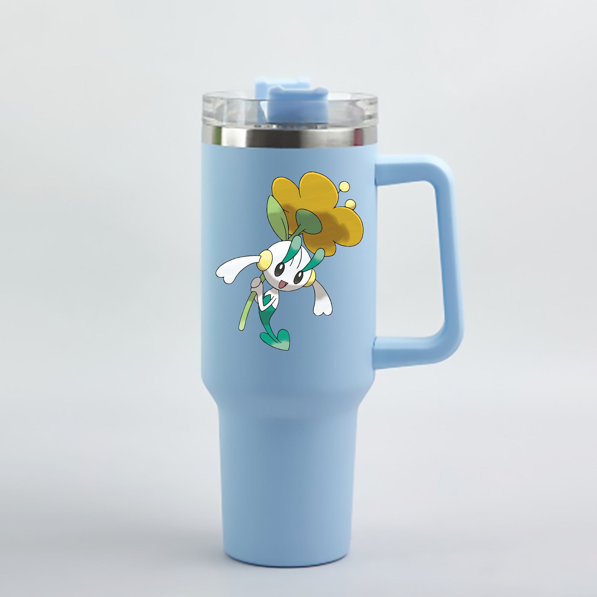 （画像用） ポケットモンスター Pokémon 1200mL車用タンブラー - クリスタルステッカー（プラスチックストロー付き）