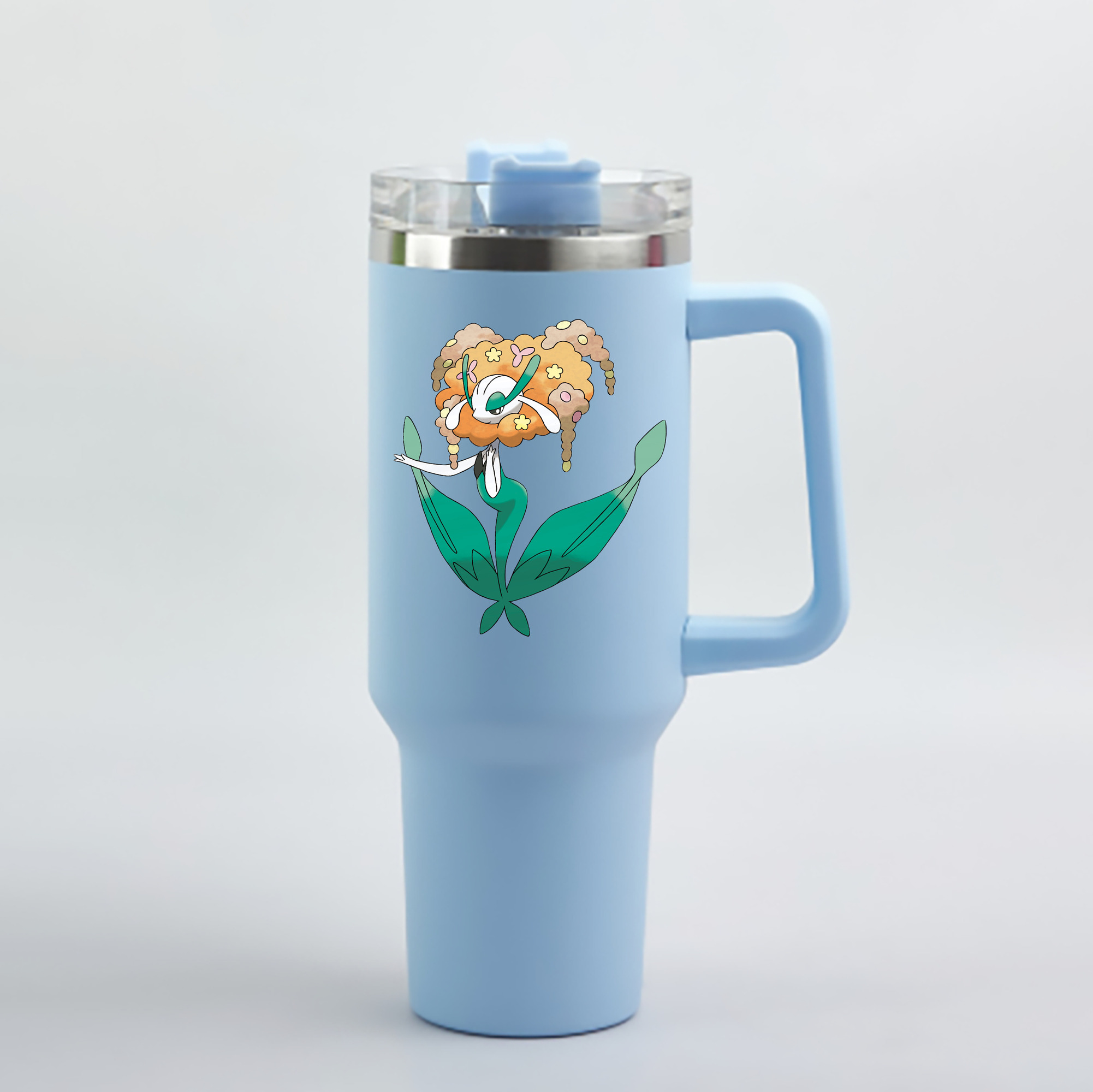 （画像用） ポケットモンスター Pokémon 1200mL車用タンブラー - クリスタルステッカー（プラスチックストロー付き）