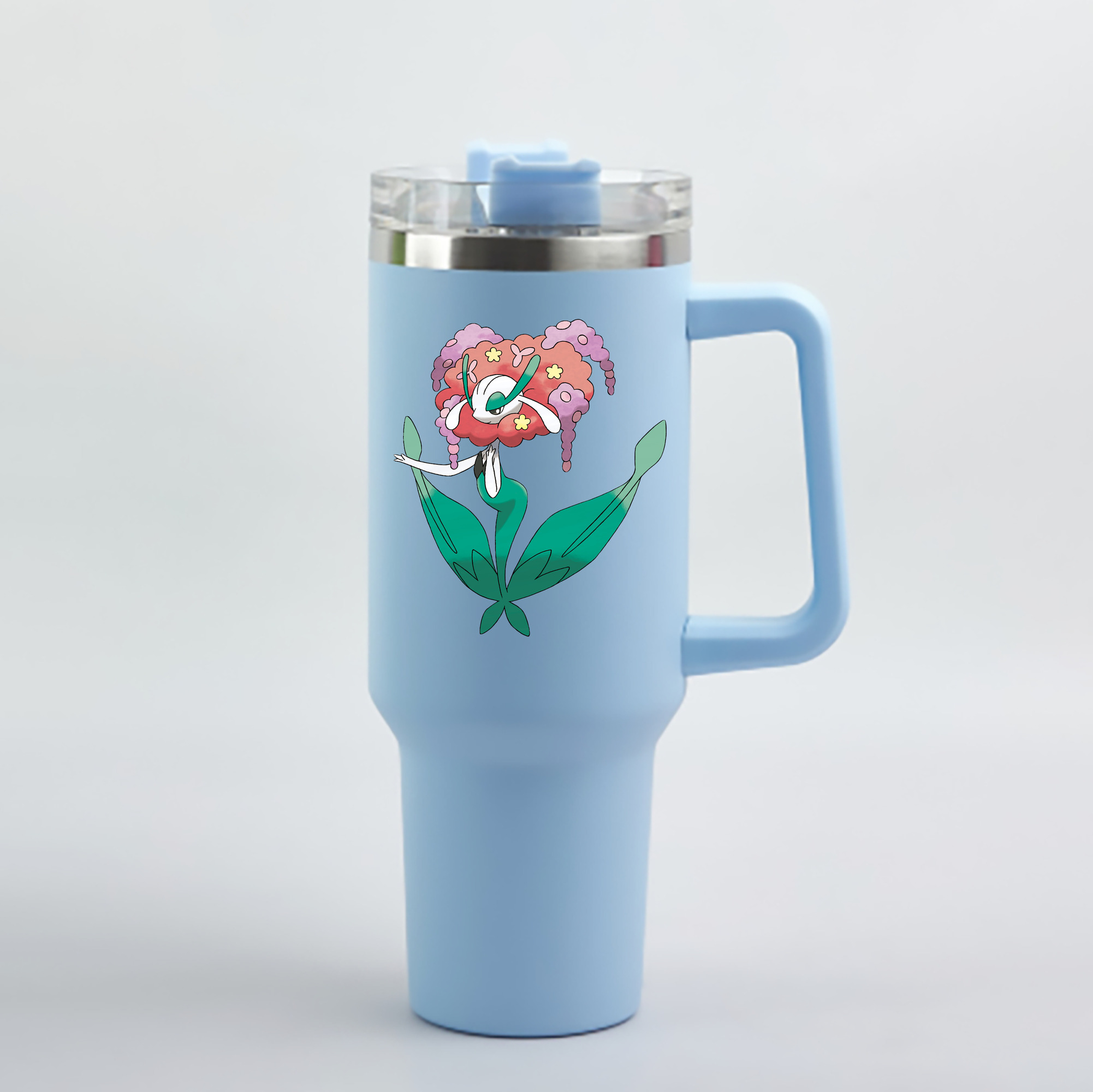 （画像用） ポケットモンスター Pokémon 1200mL車用タンブラー - クリスタルステッカー（プラスチックストロー付き）