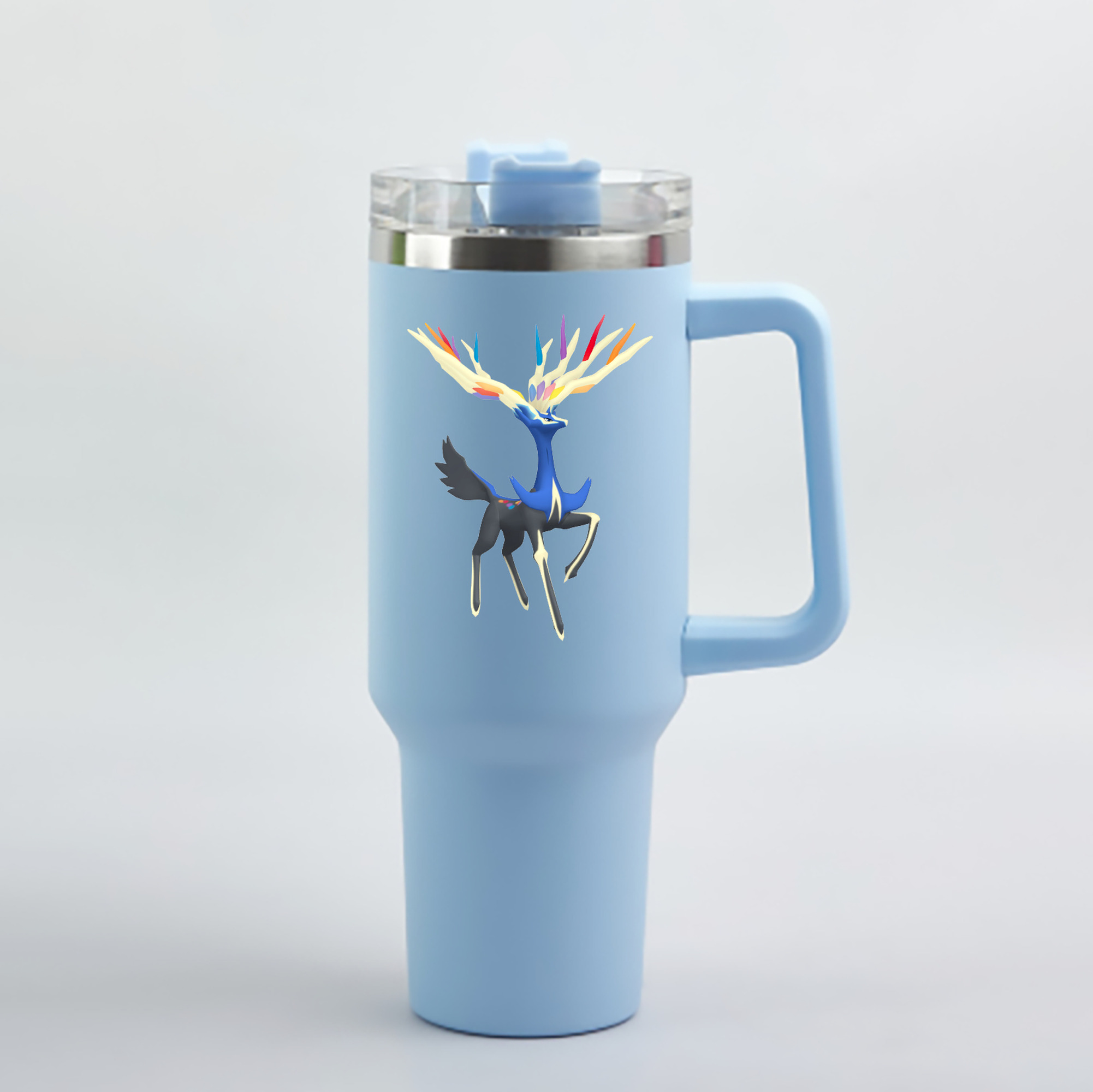 （画像用） ポケットモンスター Pokémon 1200mL車用タンブラー - クリスタルステッカー（プラスチックストロー付き）