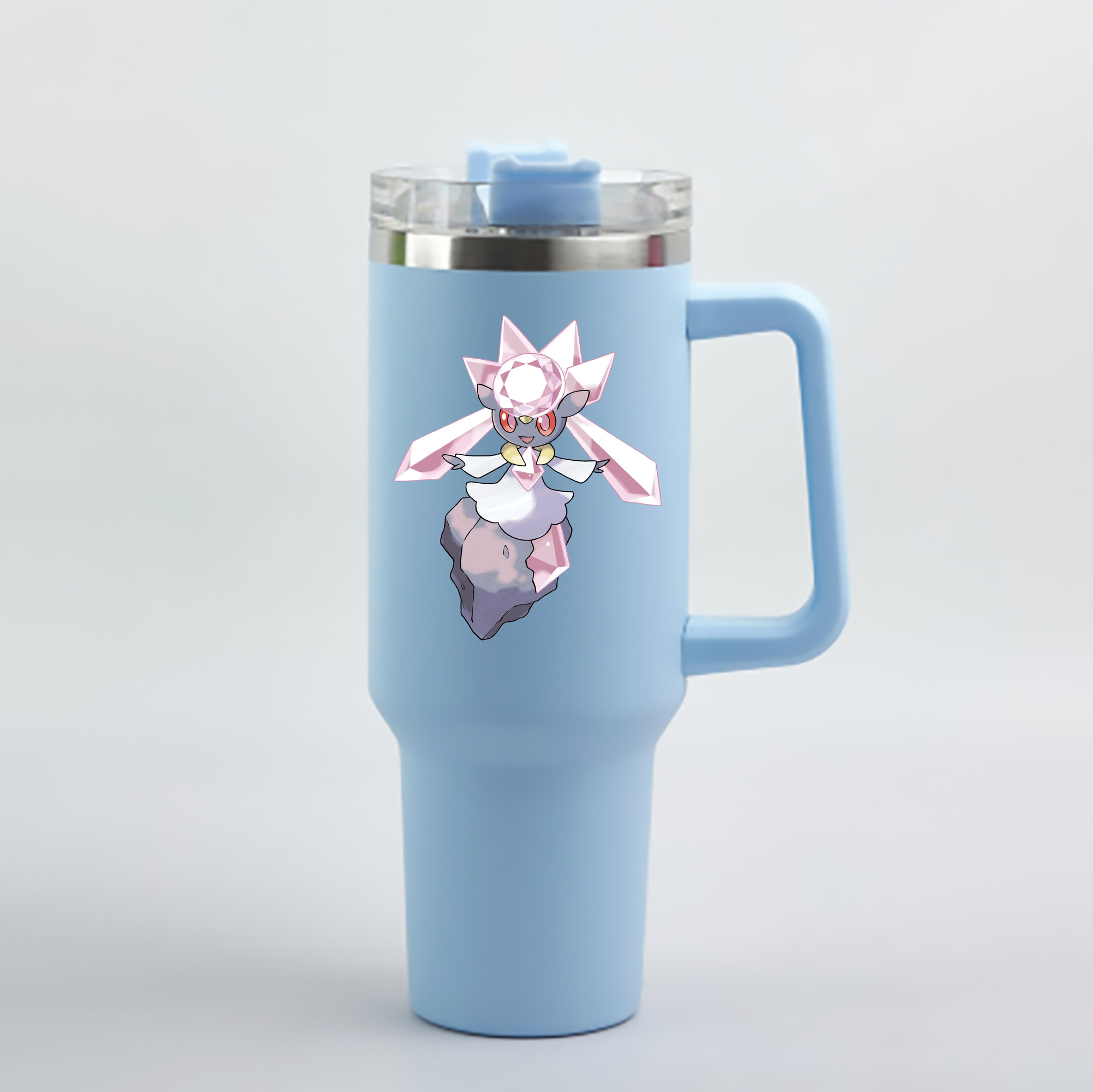 （画像用） ポケットモンスター Pokémon 1200mL車用タンブラー - クリスタルステッカー（プラスチックストロー付き）