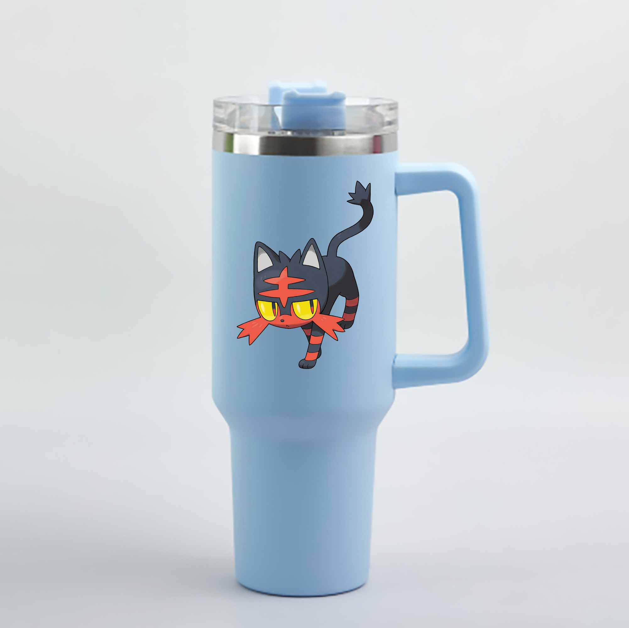 （画像用） ポケットモンスター Pokémon 1200mL車用タンブラー - クリスタルステッカー（プラスチックストロー付き）