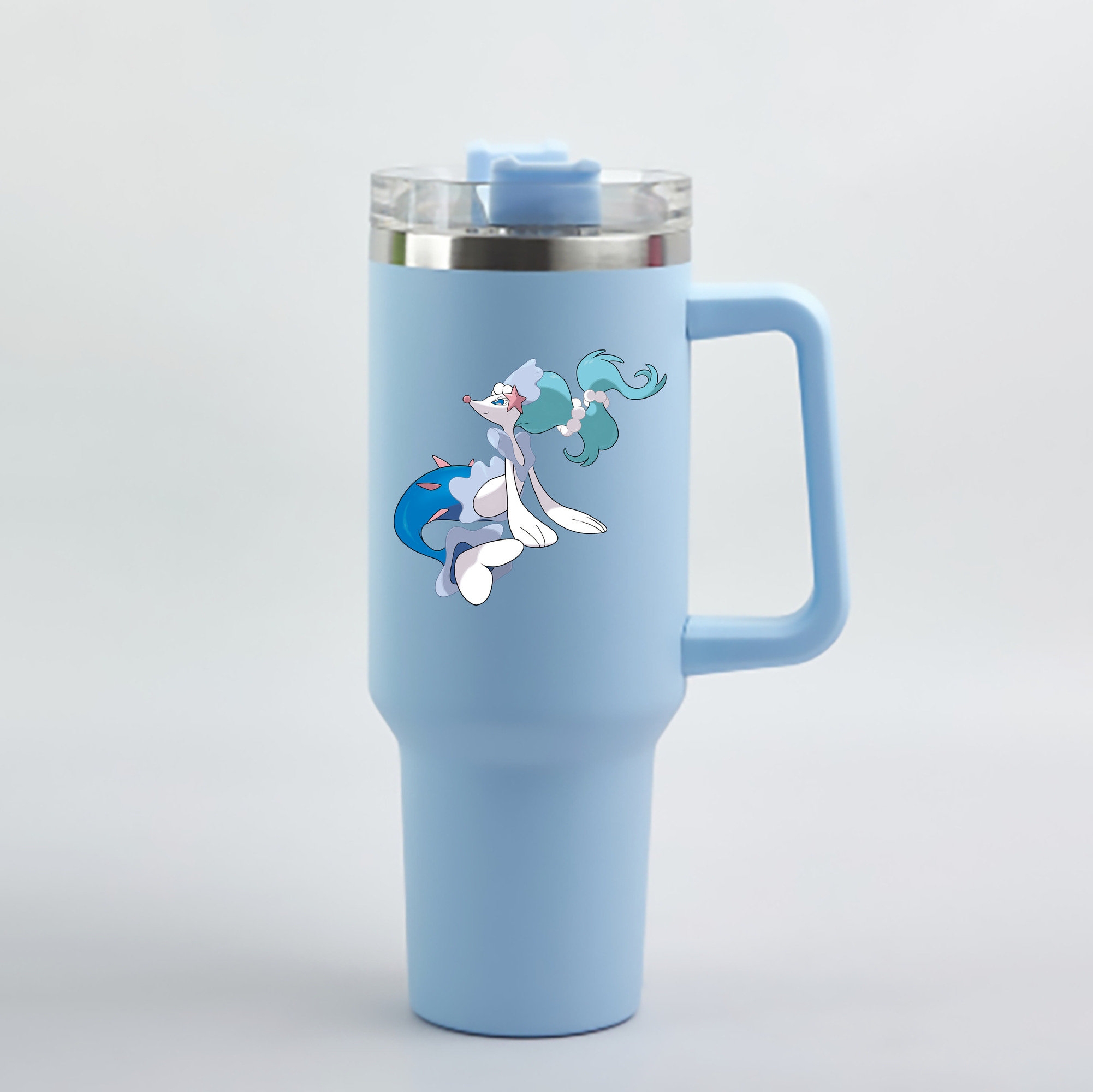 （画像用） ポケットモンスター Pokémon 1200mL車用タンブラー - クリスタルステッカー（プラスチックストロー付き）