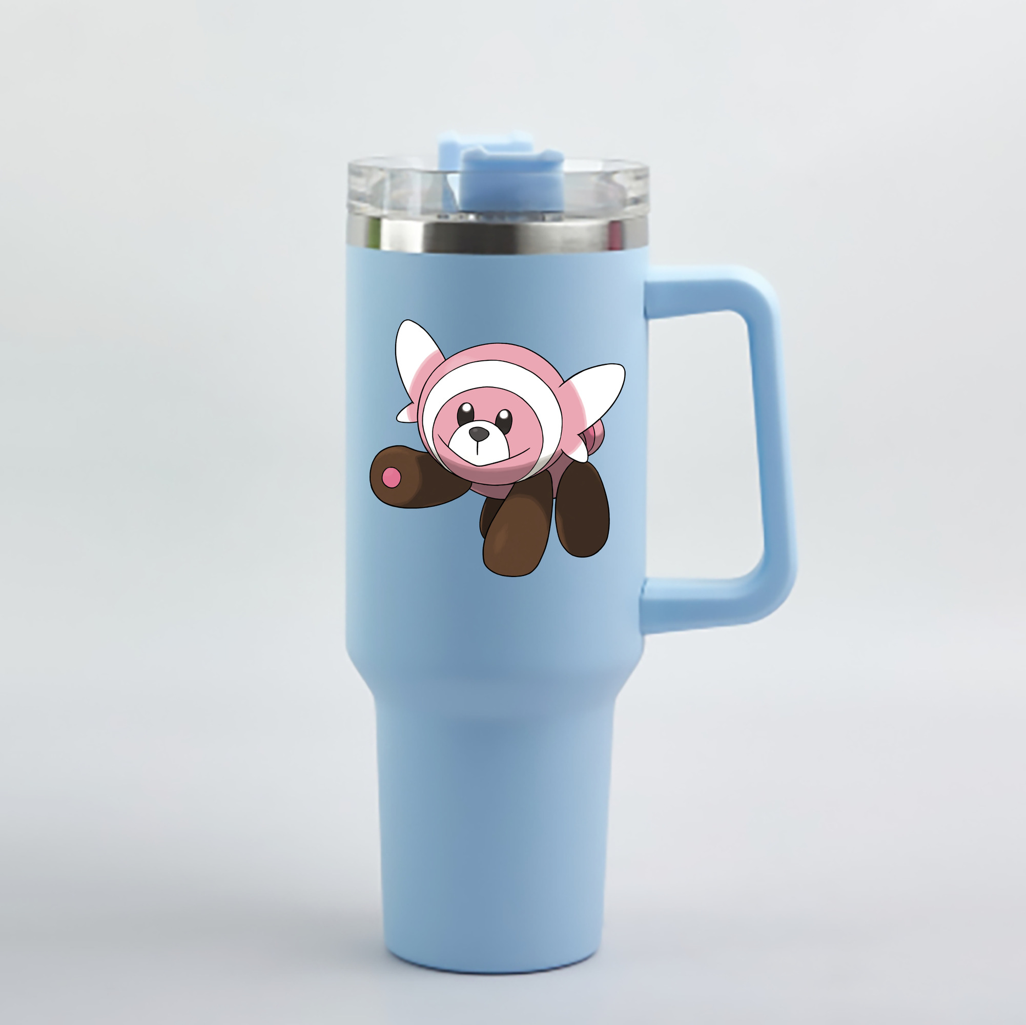 （画像用） ポケットモンスター Pokémon 1200mL車用タンブラー - クリスタルステッカー（プラスチックストロー付き）