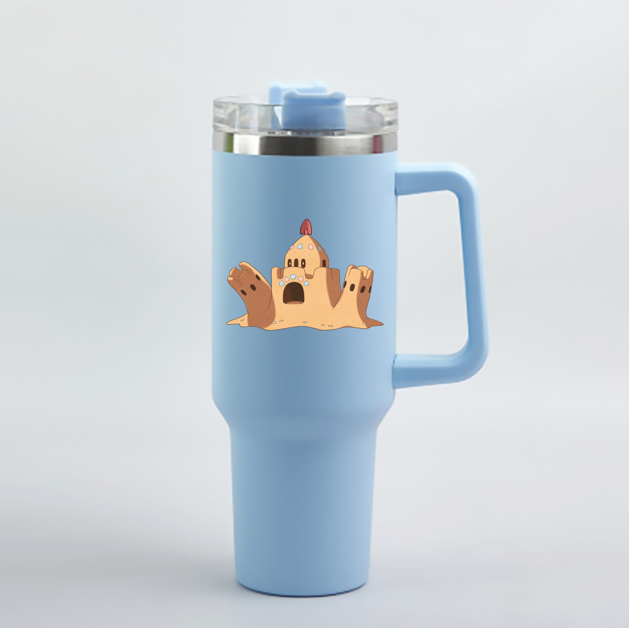 （画像用） ポケットモンスター Pokémon 1200mL車用タンブラー - クリスタルステッカー（プラスチックストロー付き）